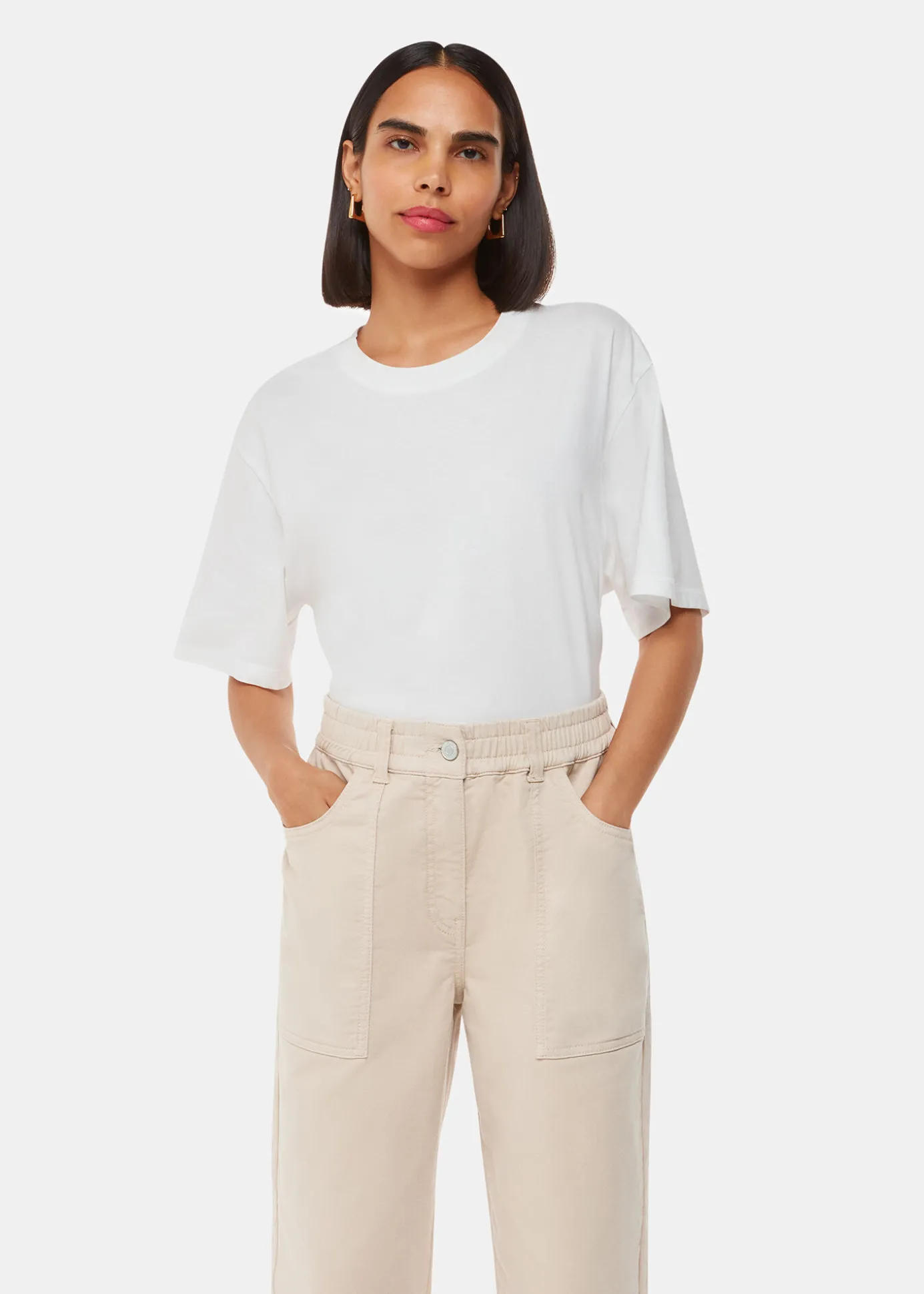 Neutral Tessa Casual Trouser
