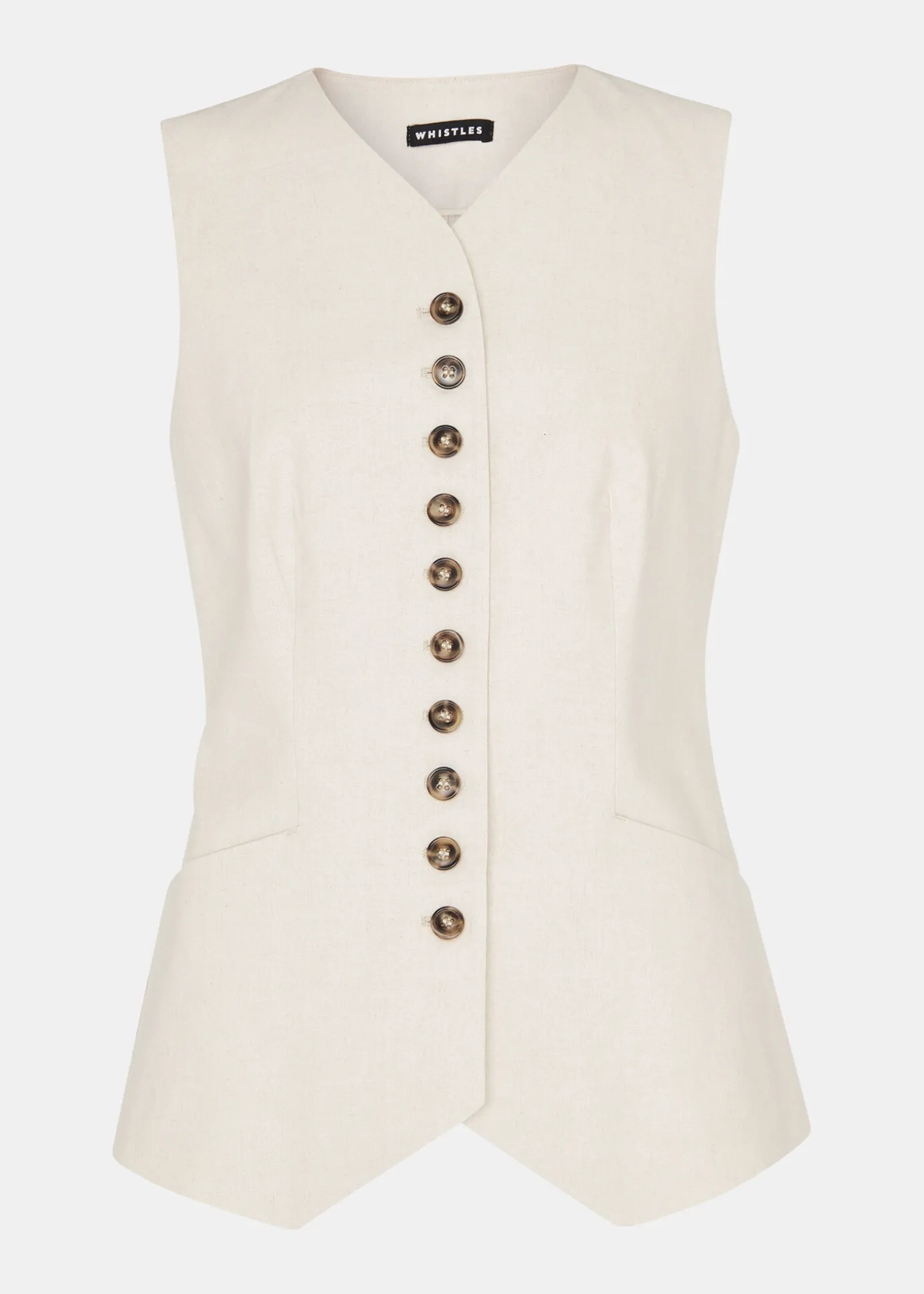 Oatmeal Lindsey Linen Blend Waistcoat