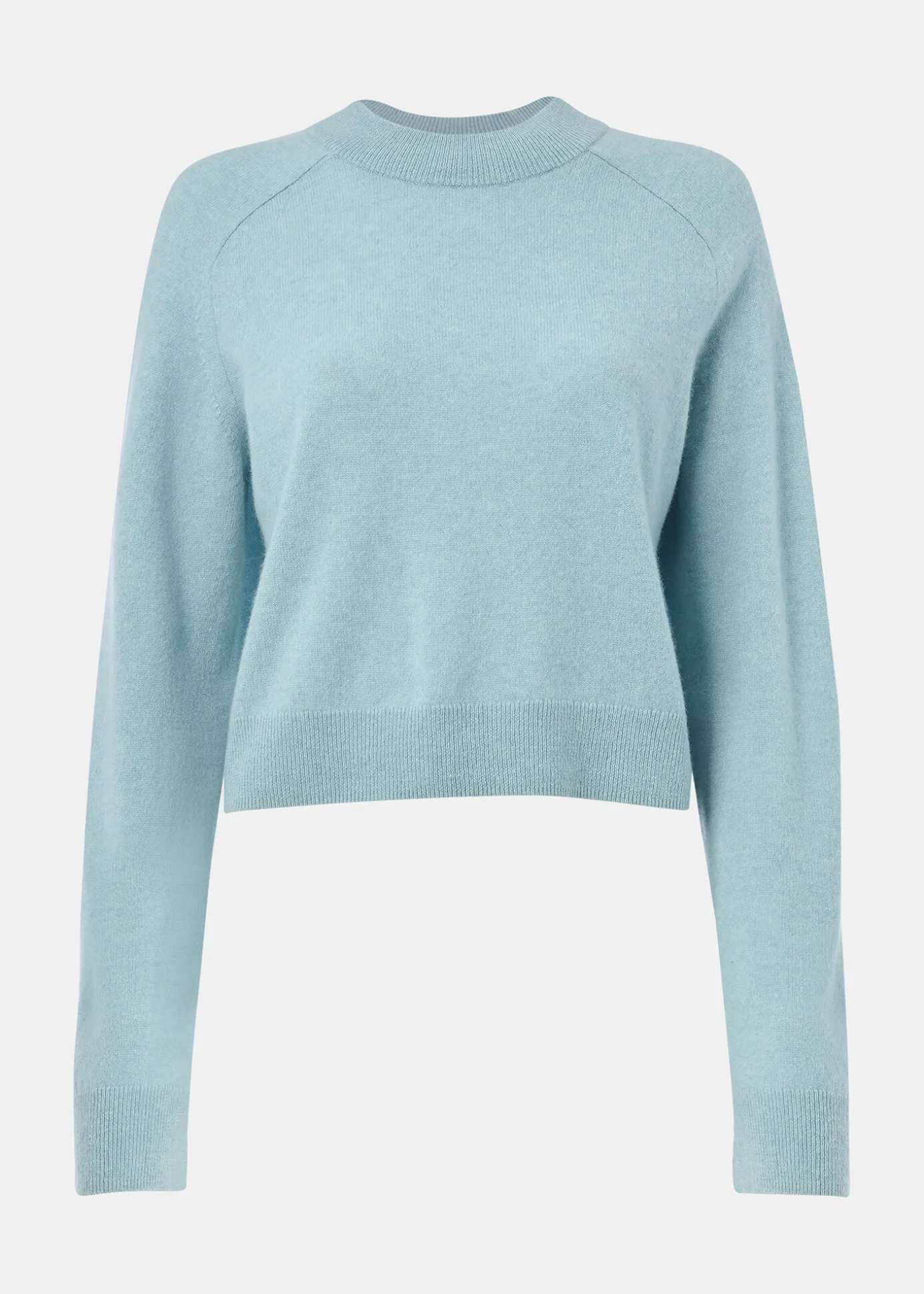 Pale Blue Cashmere Crop Crew