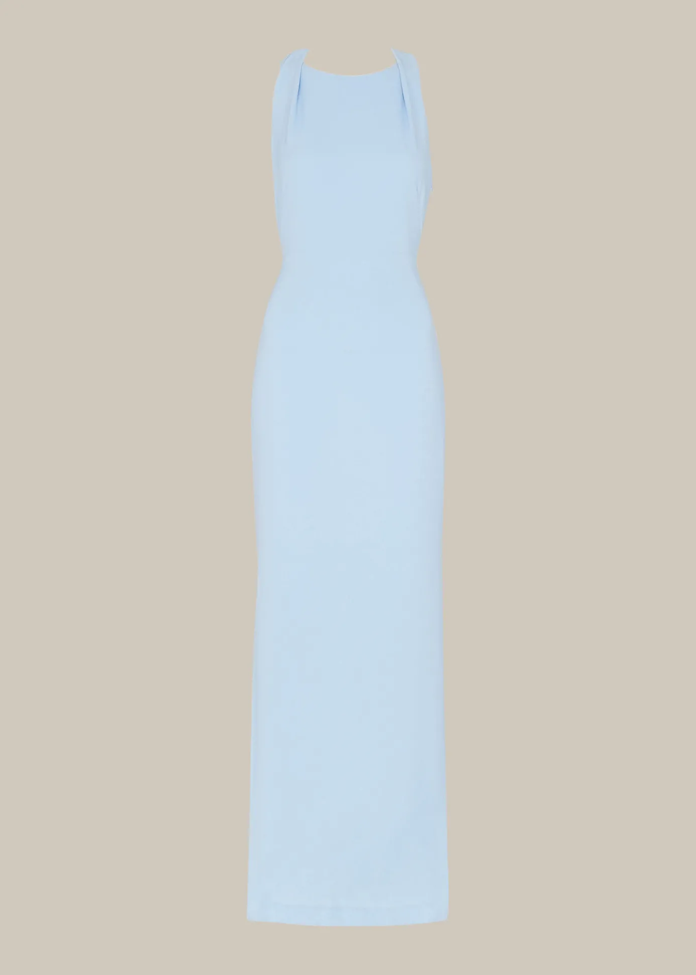 Pale Blue Tied Back Maxi Dress
