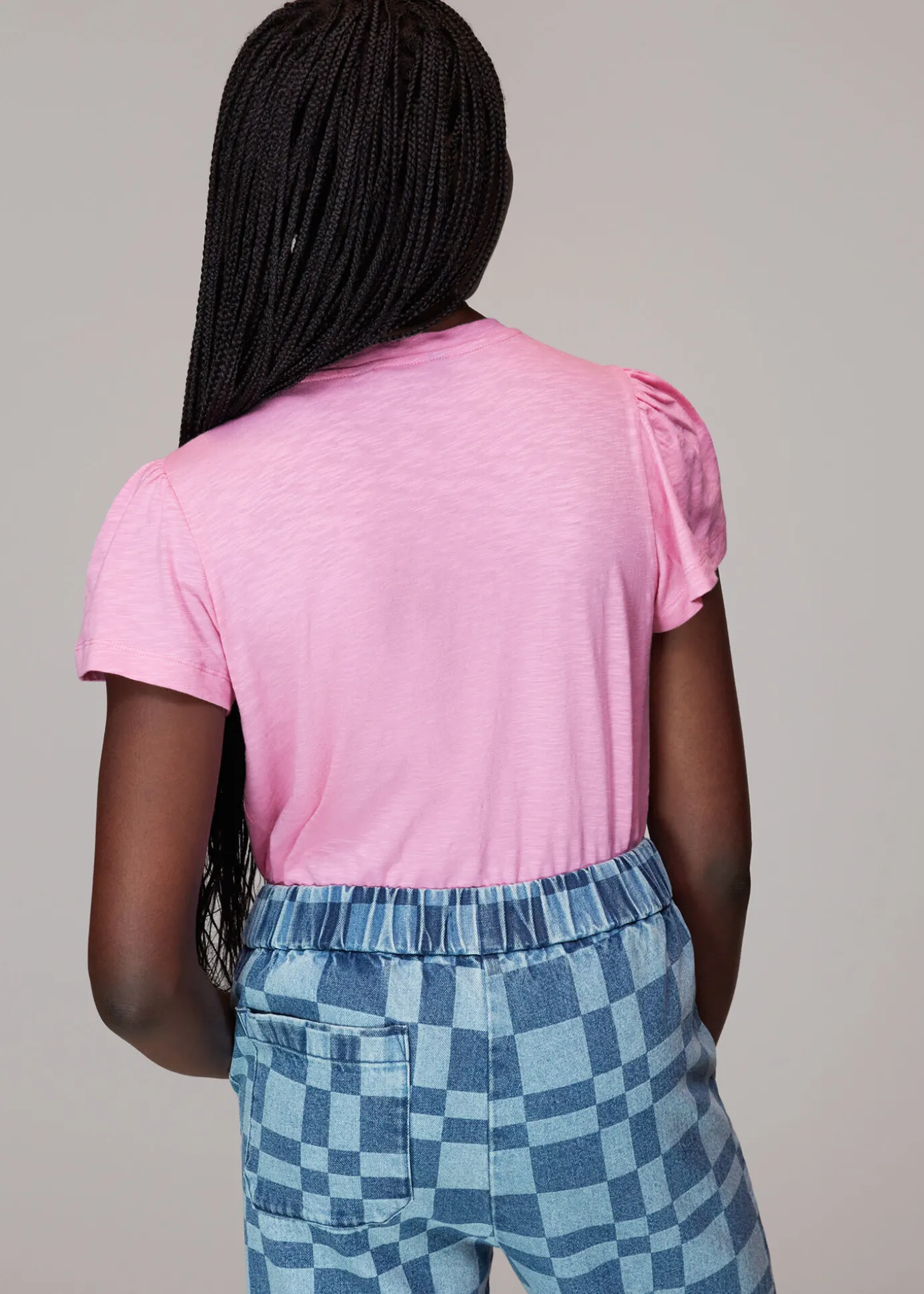 Pink Cotton Frill Sleeve T Shirt