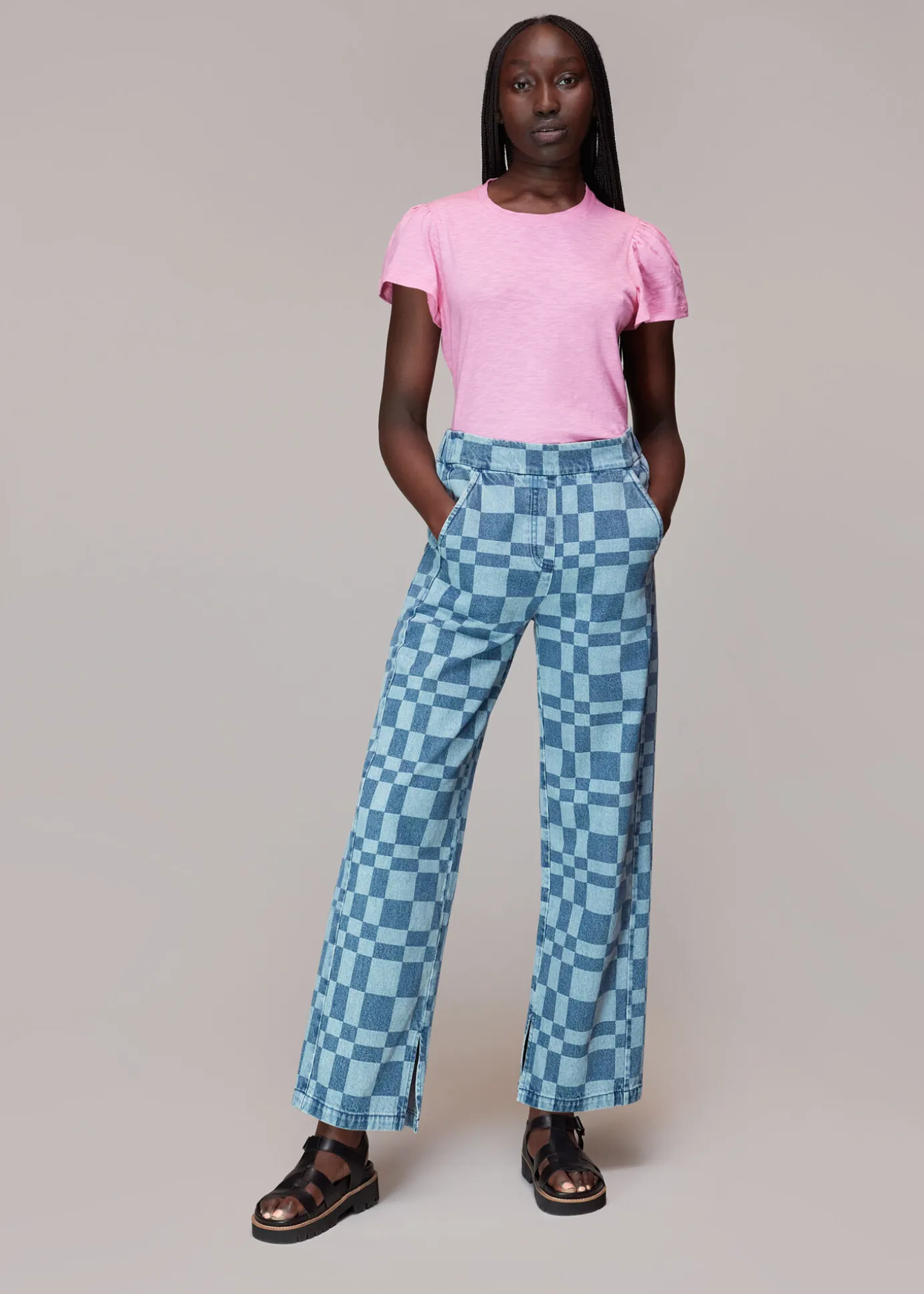 Pink Cotton Frill Sleeve T Shirt