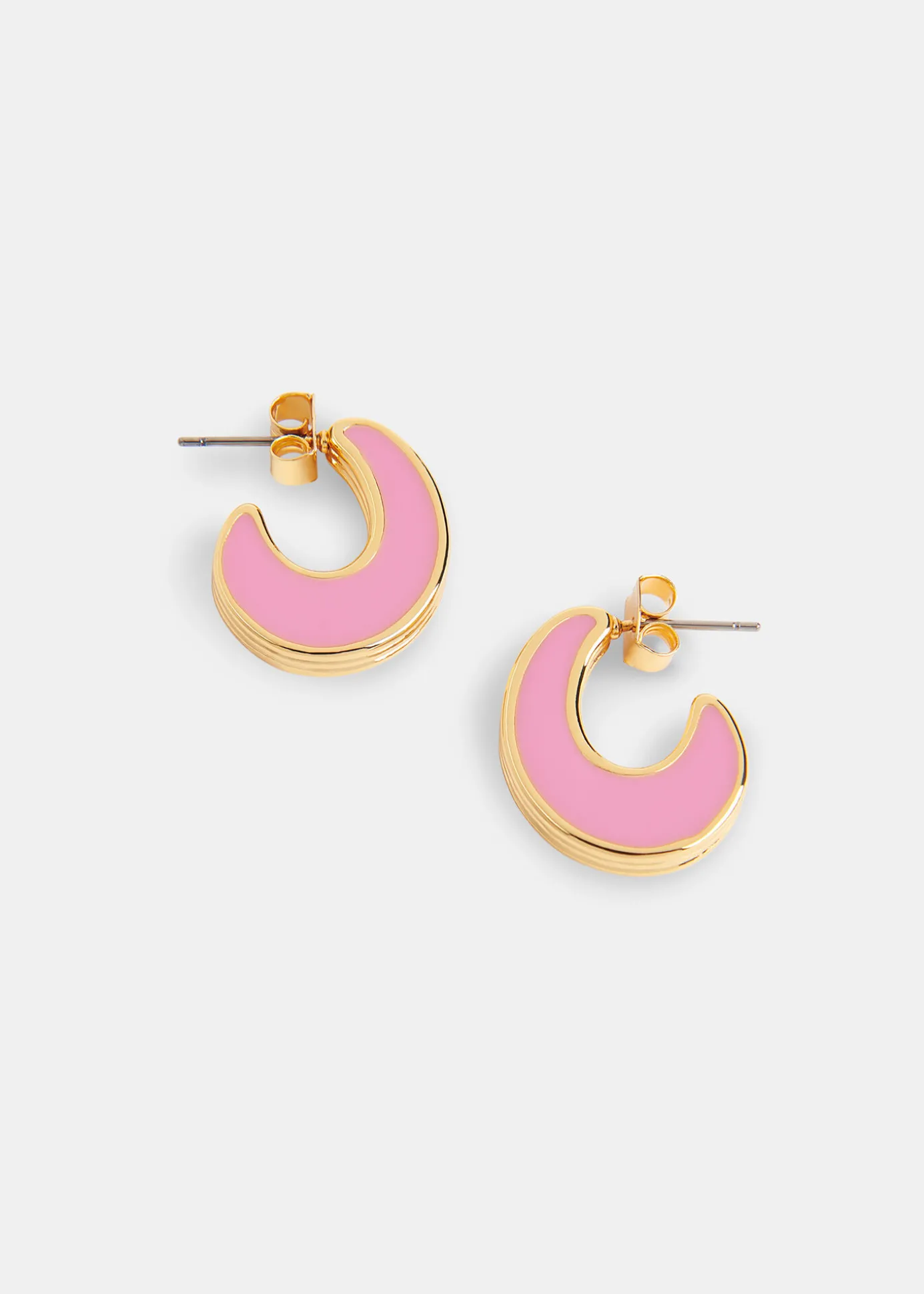 Pink Double Enamel Earring