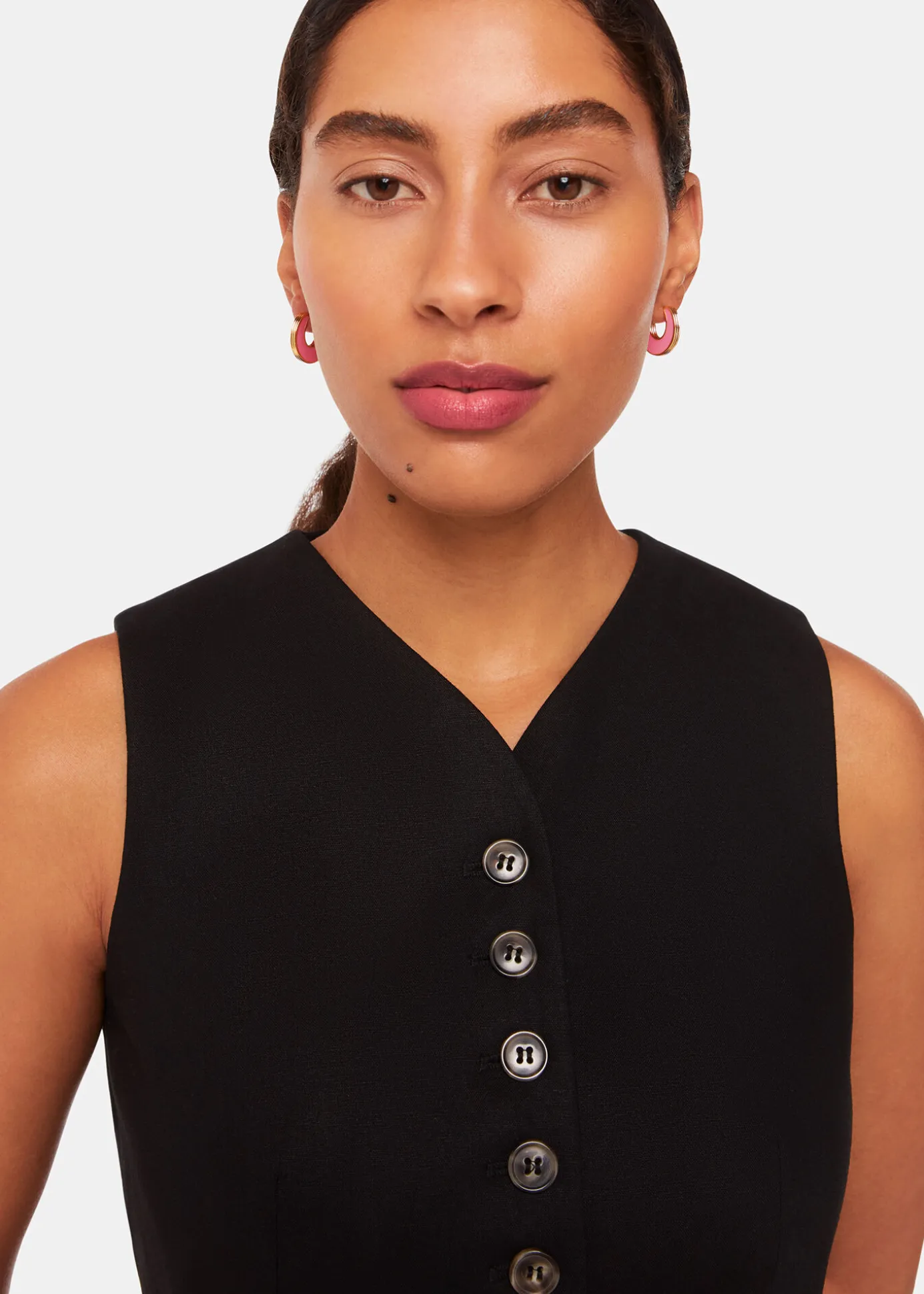 Pink Double Enamel Earring