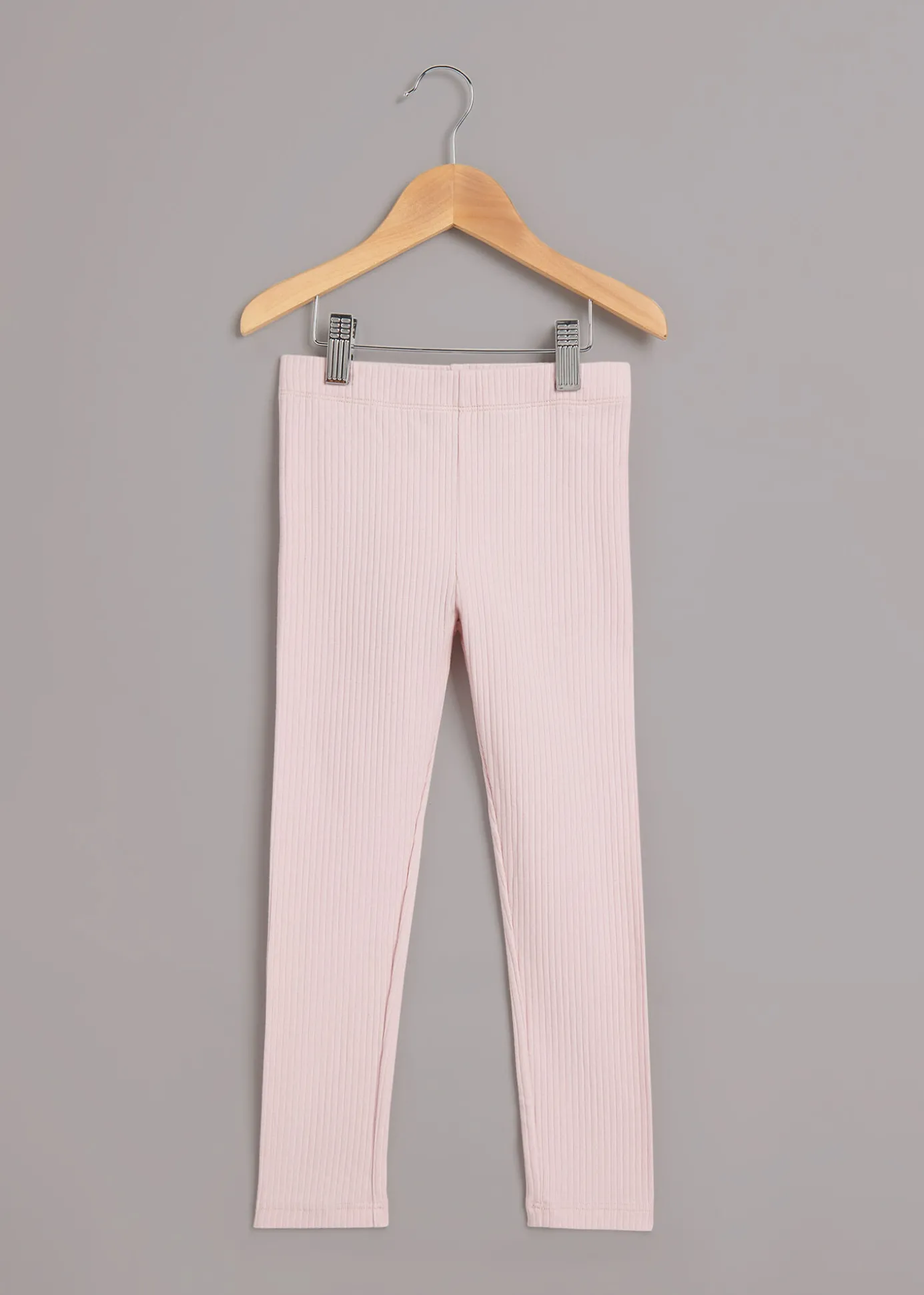 Pink Ribbed Leggings
