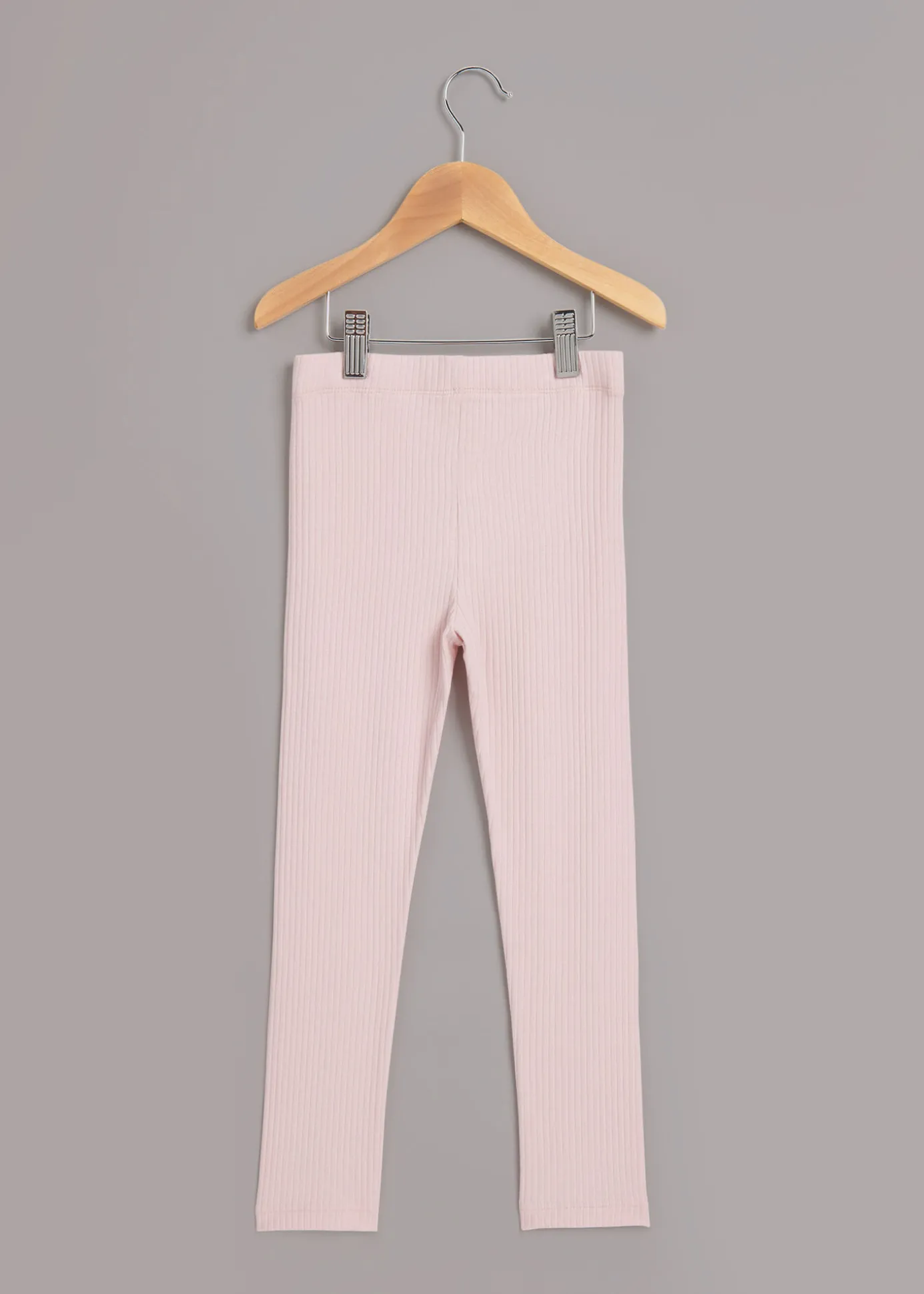 Pink Ribbed Leggings