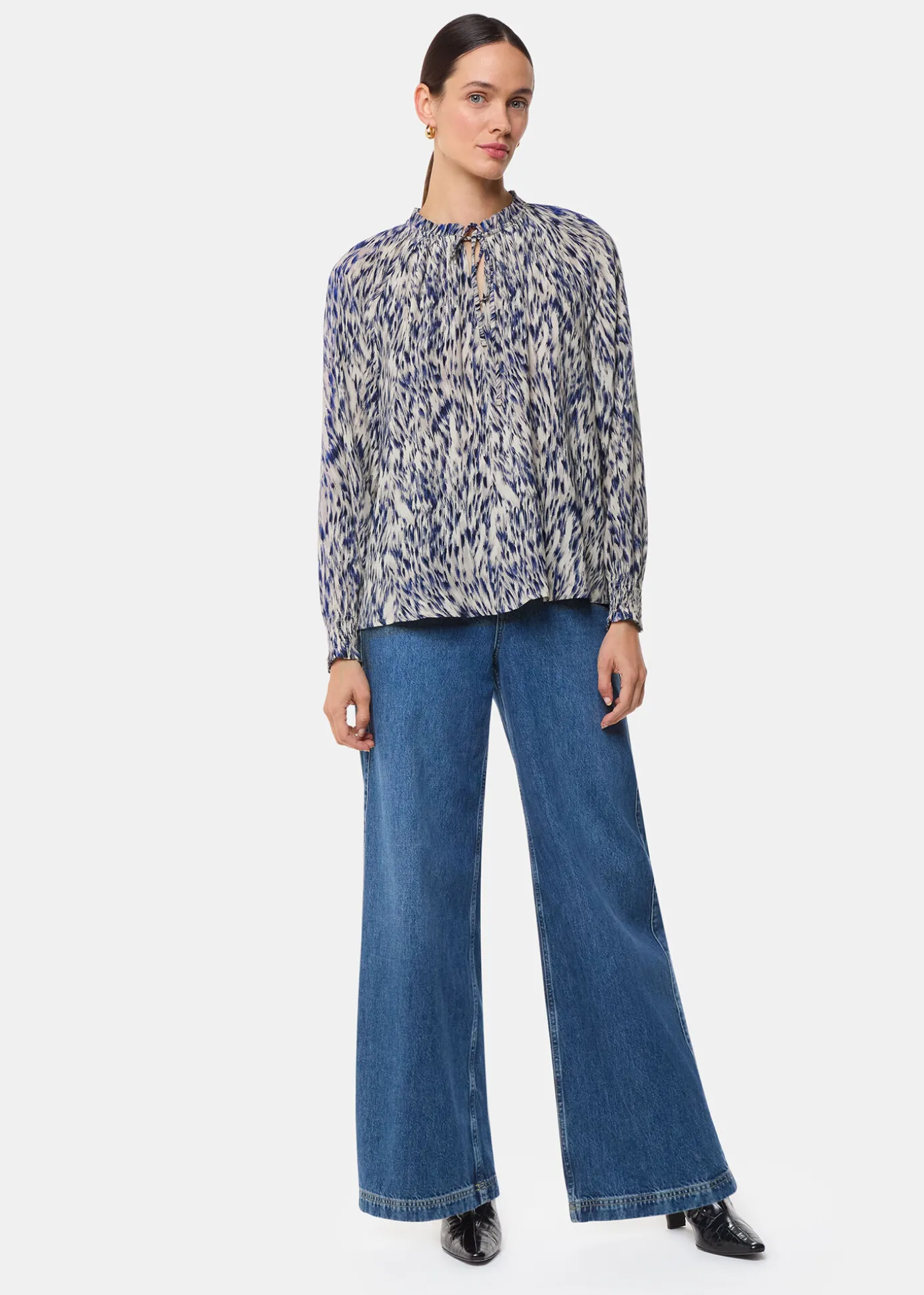 Purple Paige Ripple Leopard Blouse