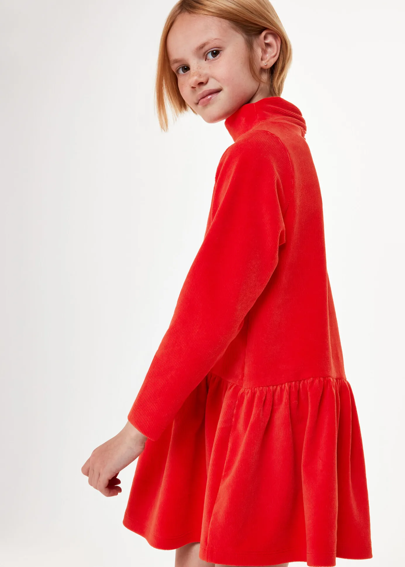 Red Corduroy Jersey Dress