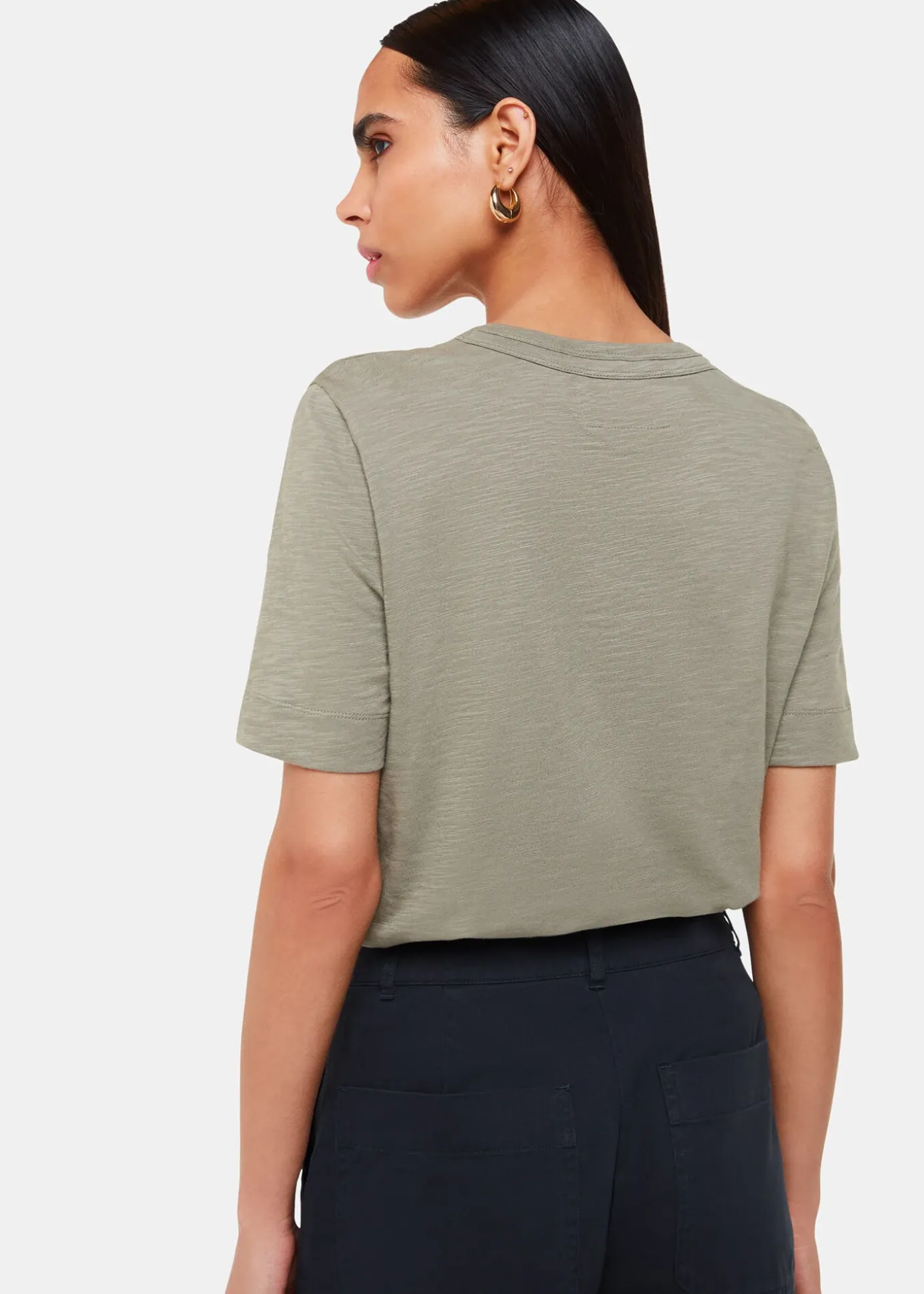 Sage Green Rosa Double Trim T-Shirt