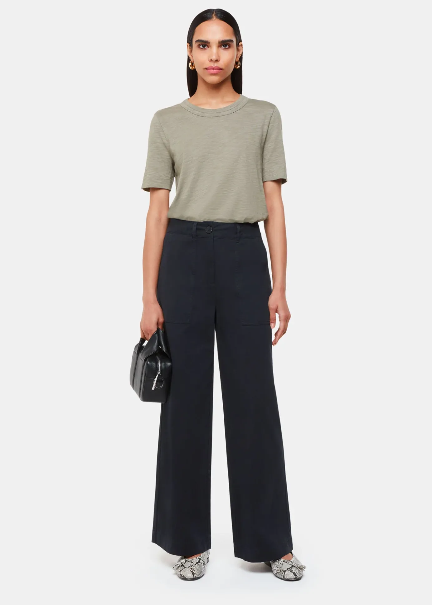 Sage Green Rosa Double Trim T-Shirt