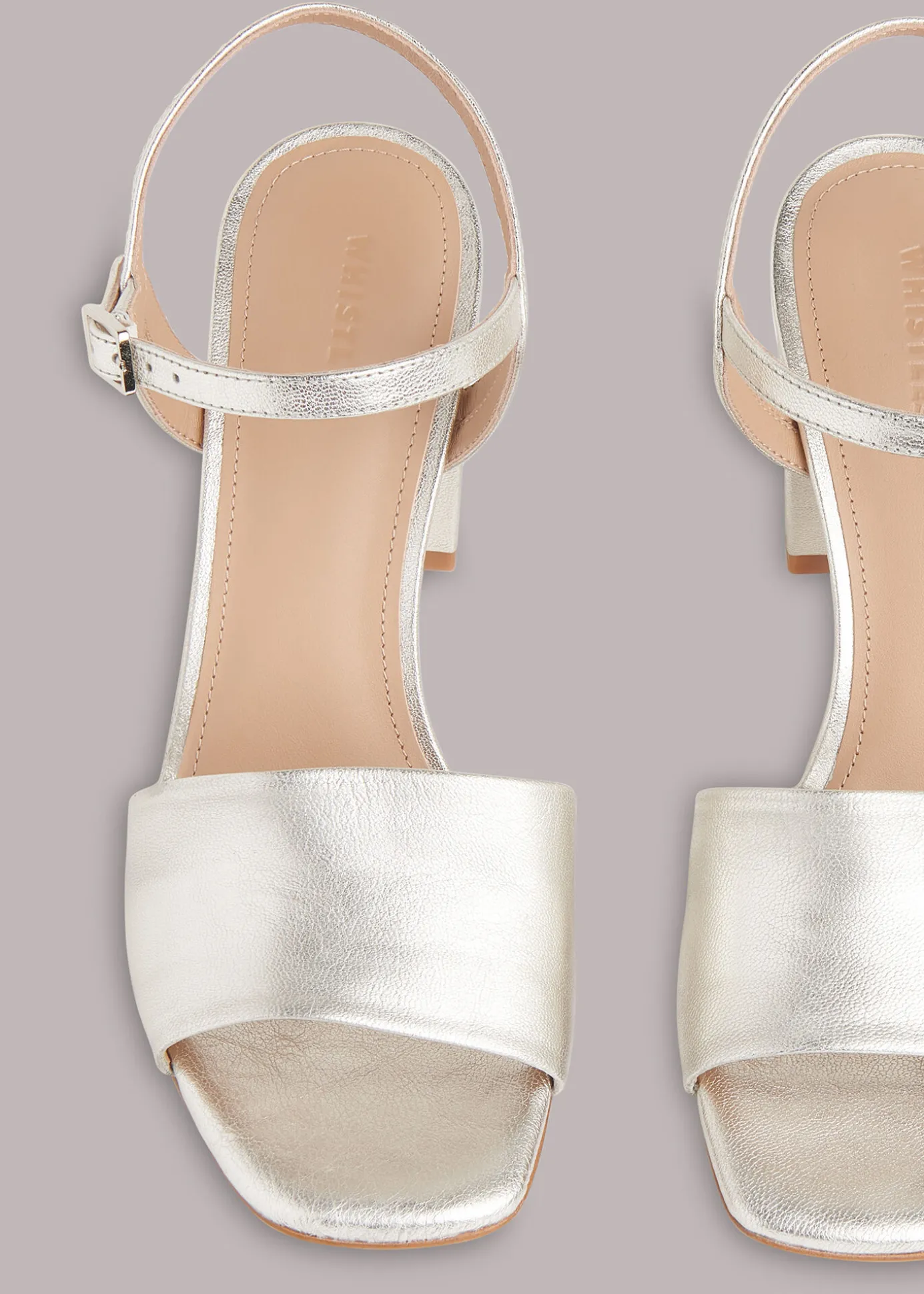 Silver Lilley High Block Heel Sandal