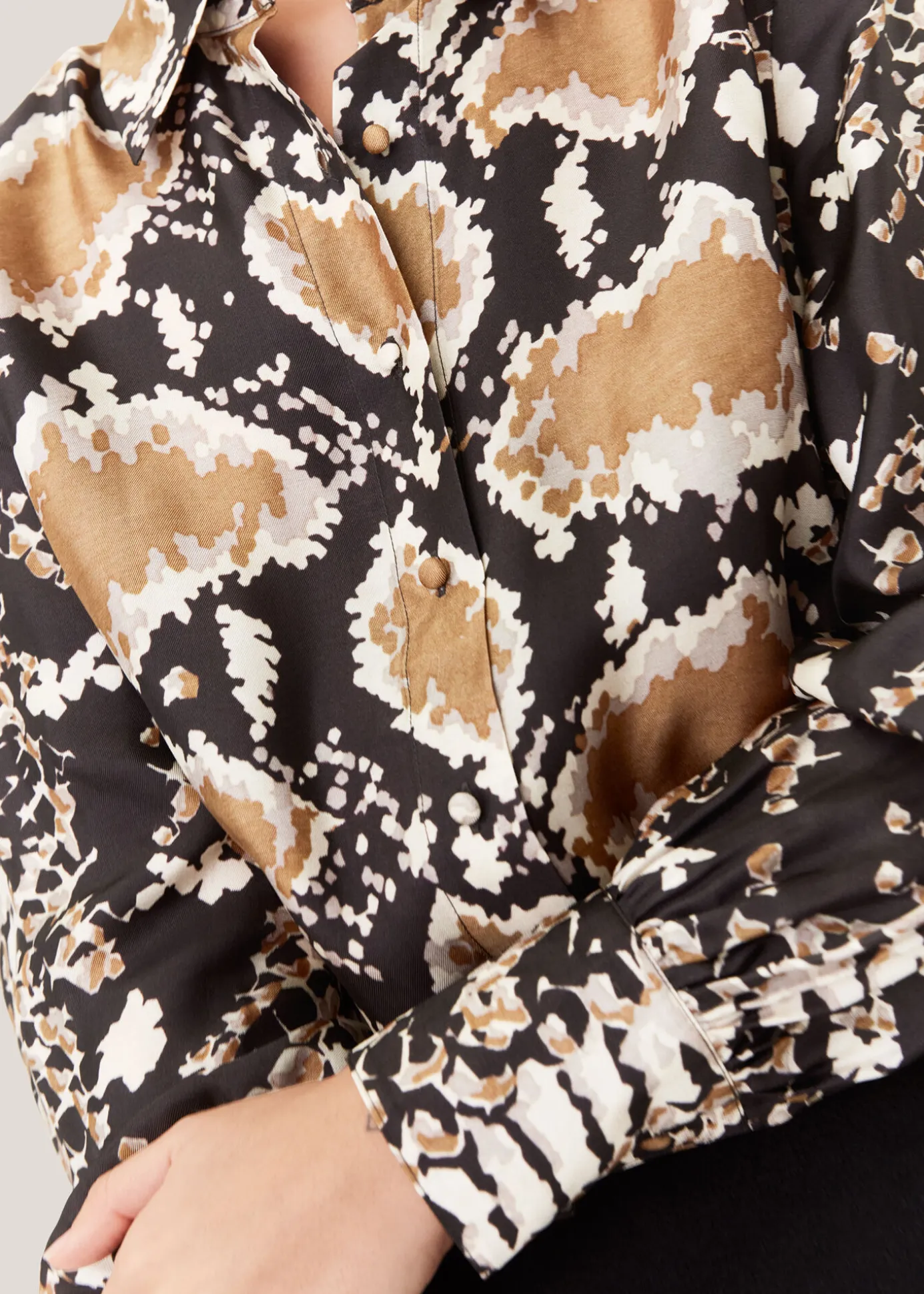 Snake Print Silk Snake Oversized Shirt