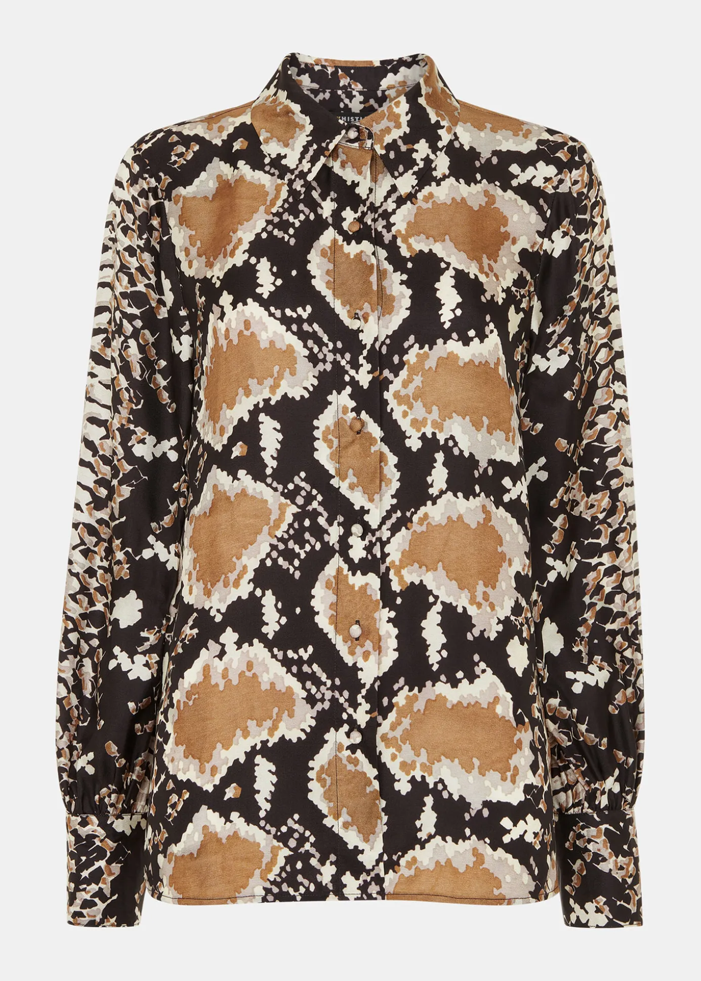 Snake Print Silk Snake Oversized Shirt