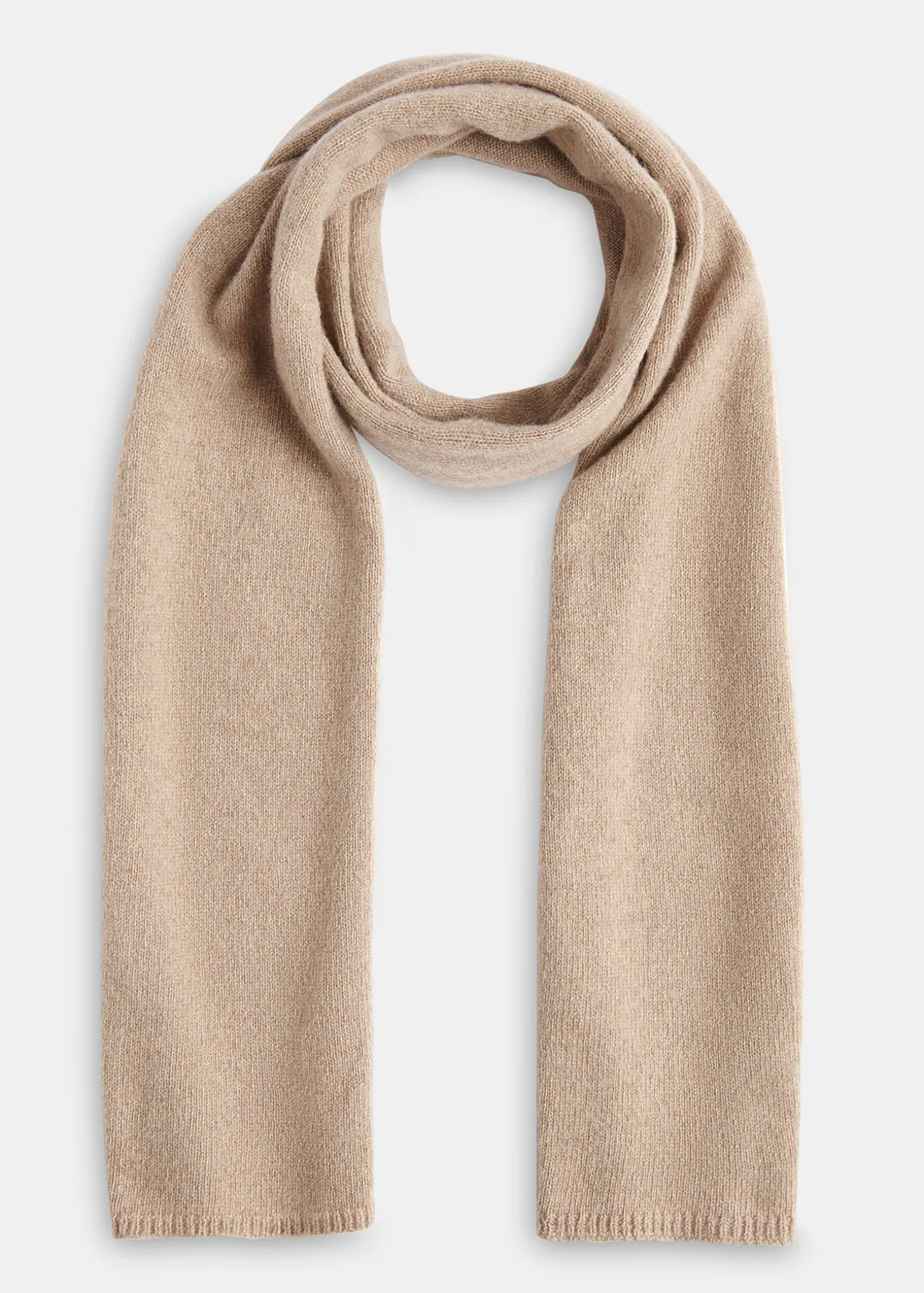 Taupe Cashmere Wool Blend Scarf