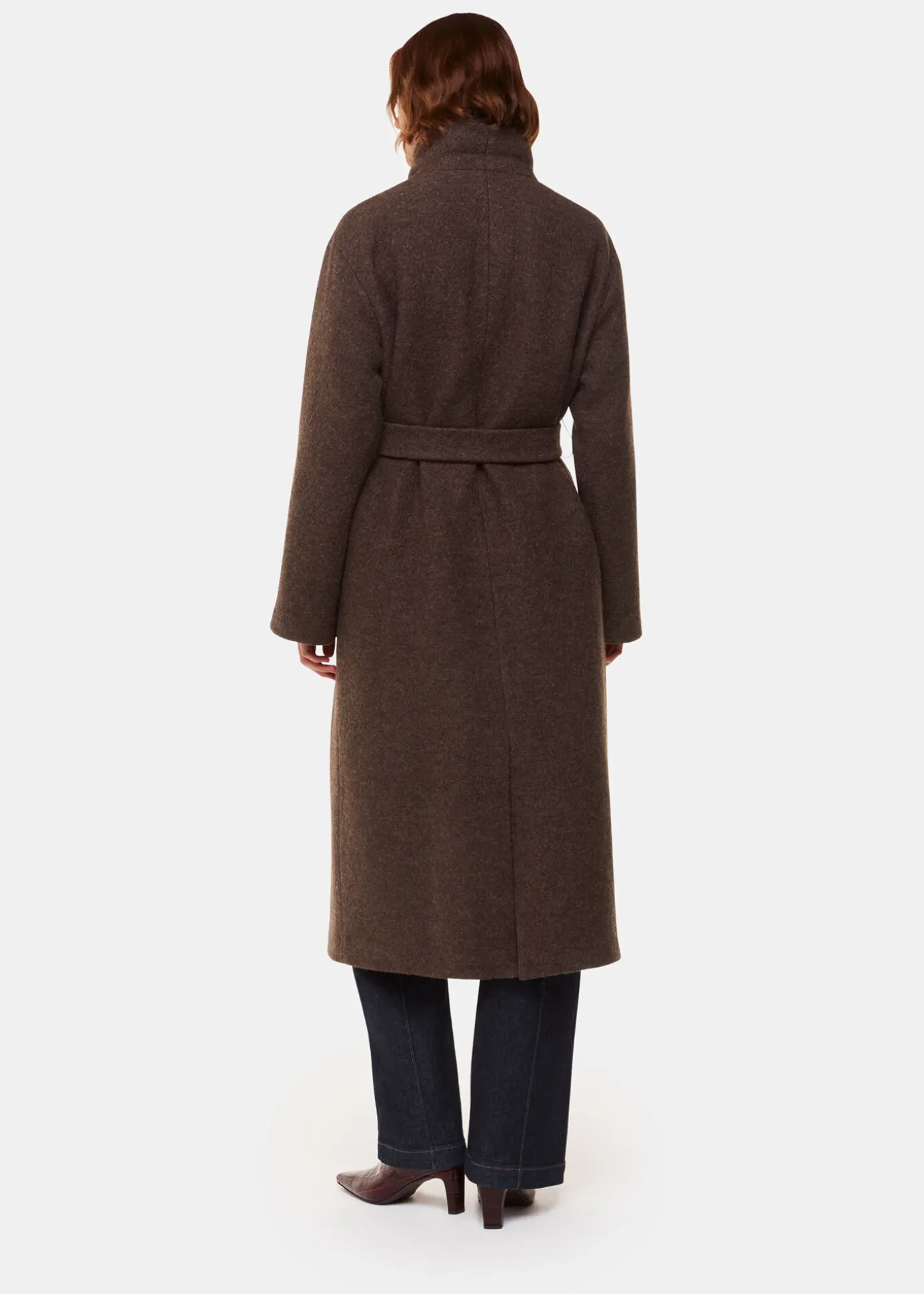 Taupe Morgan Funnel Neck Coat