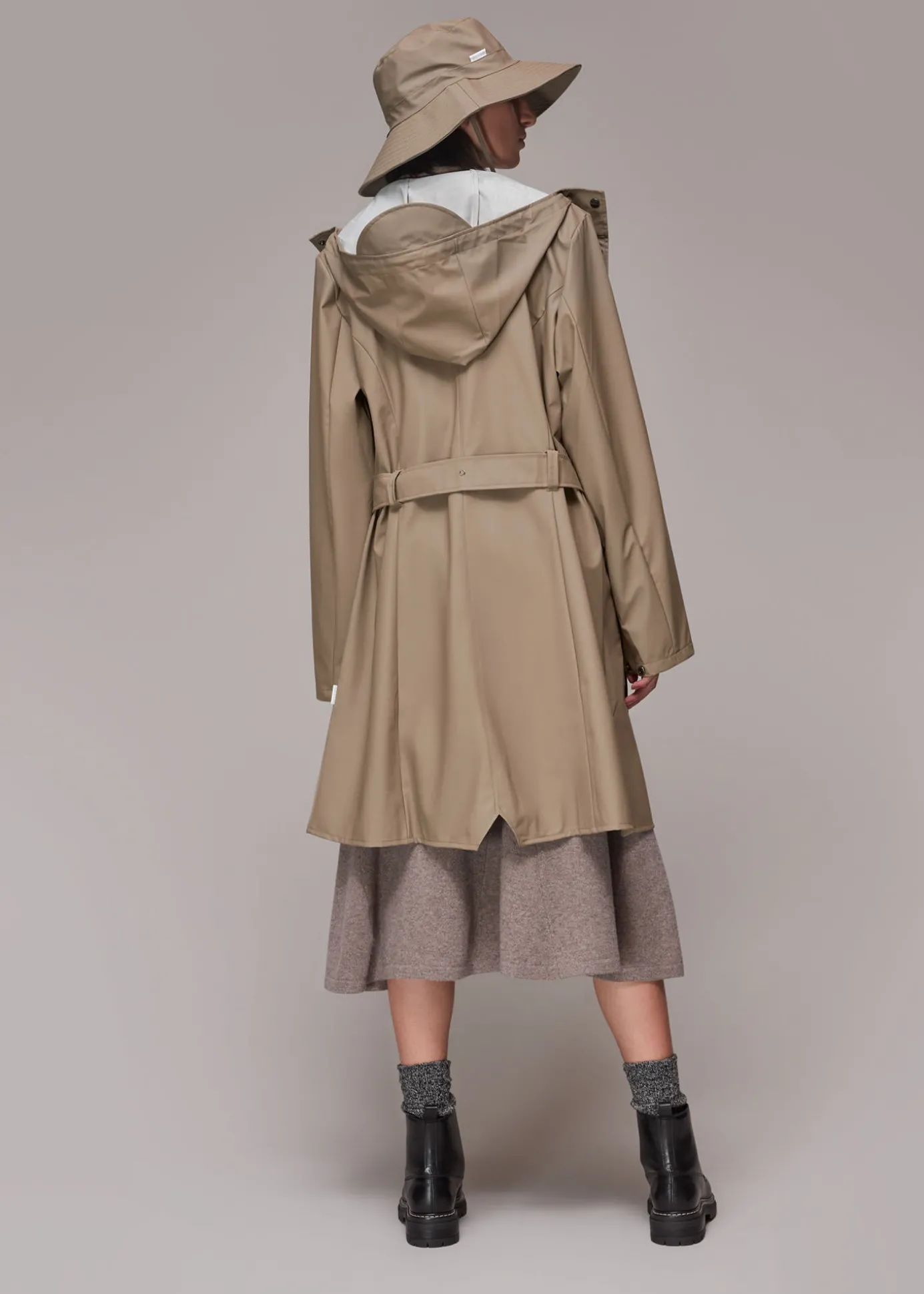 Taupe Rains Curve Jacket