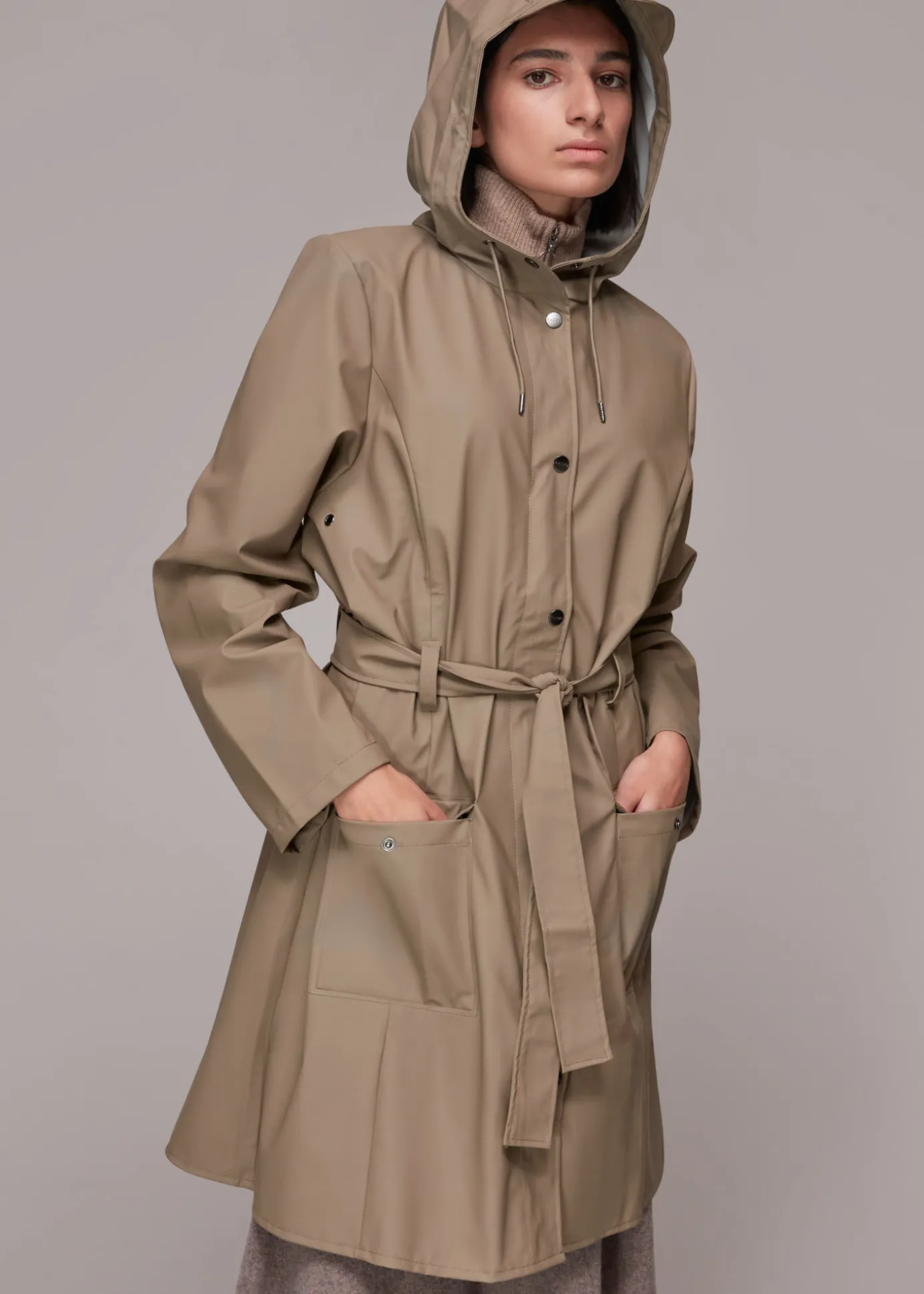 Taupe Rains Curve Jacket