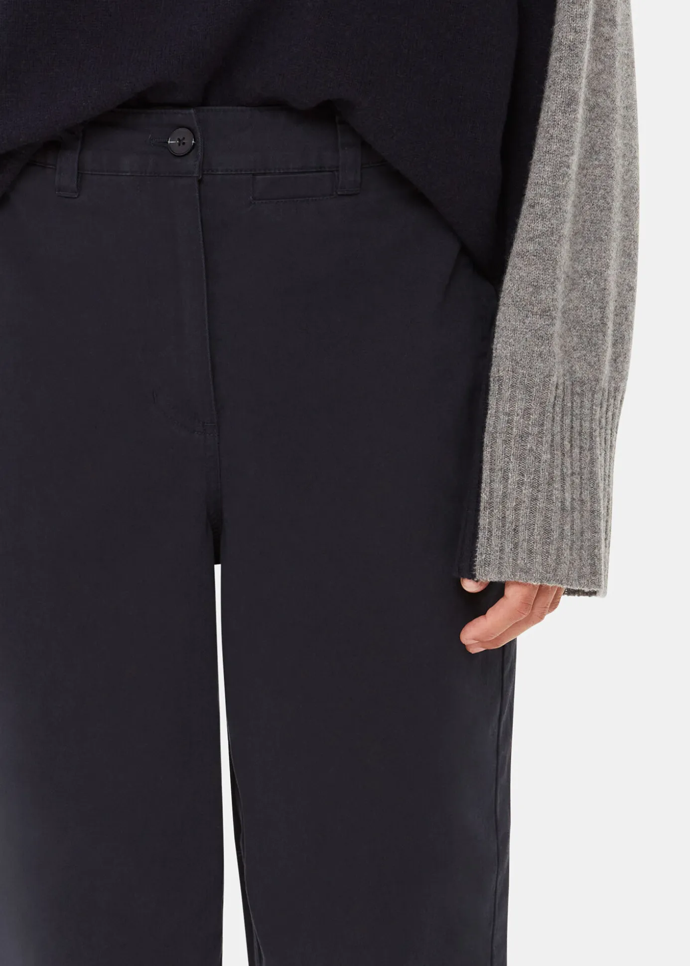 Washed Black Marie Elasticated Waist Chino