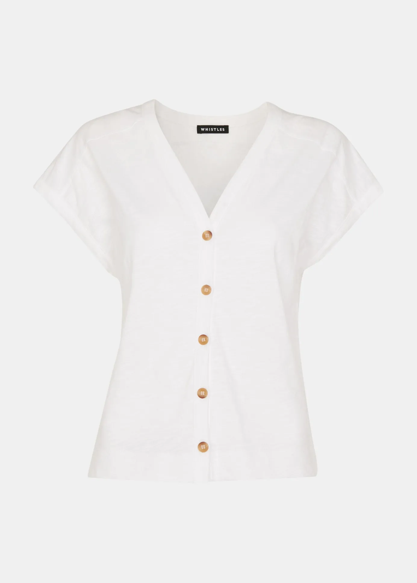 White Aubrie Button Through Top