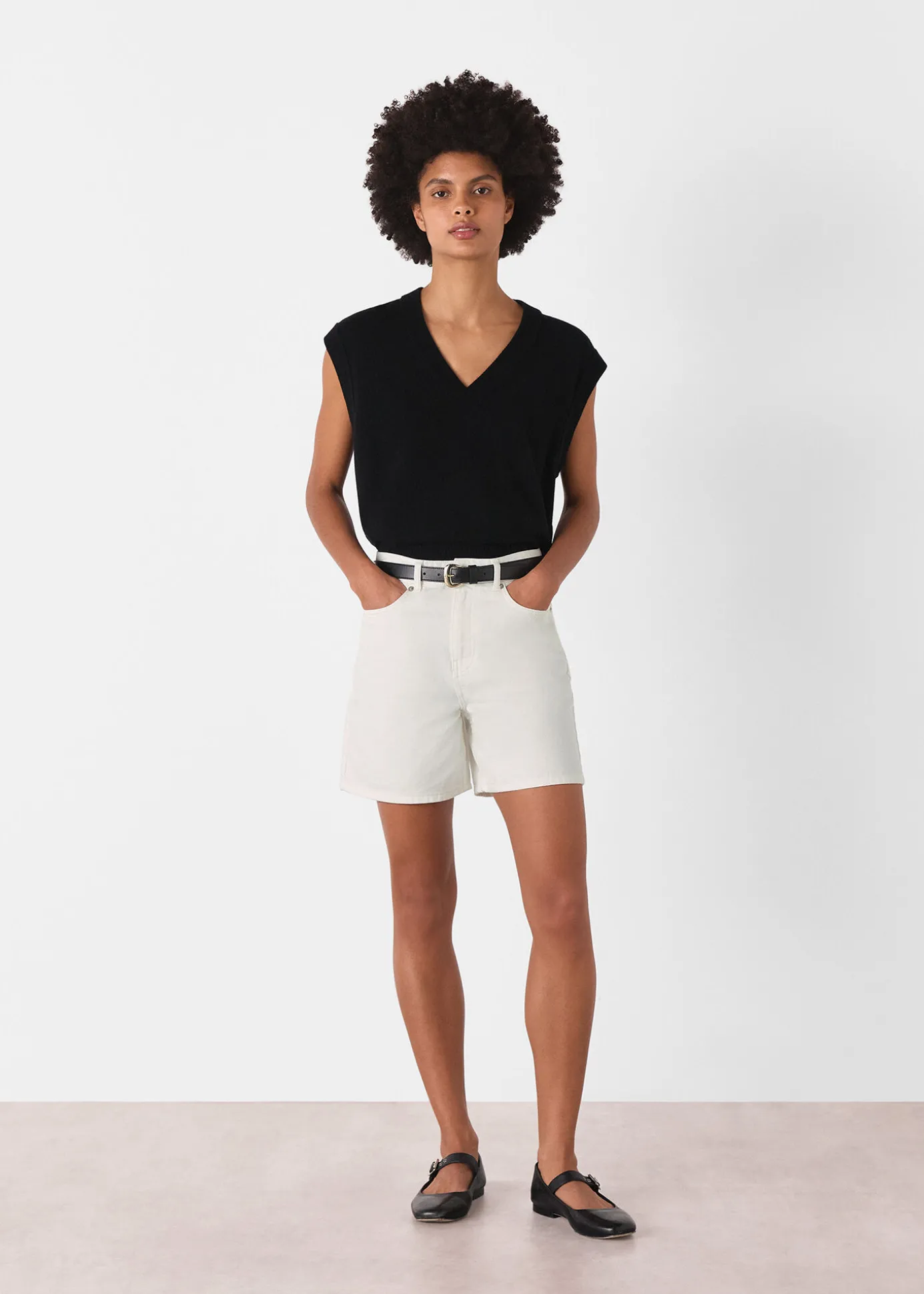 White Authentic Denim Short