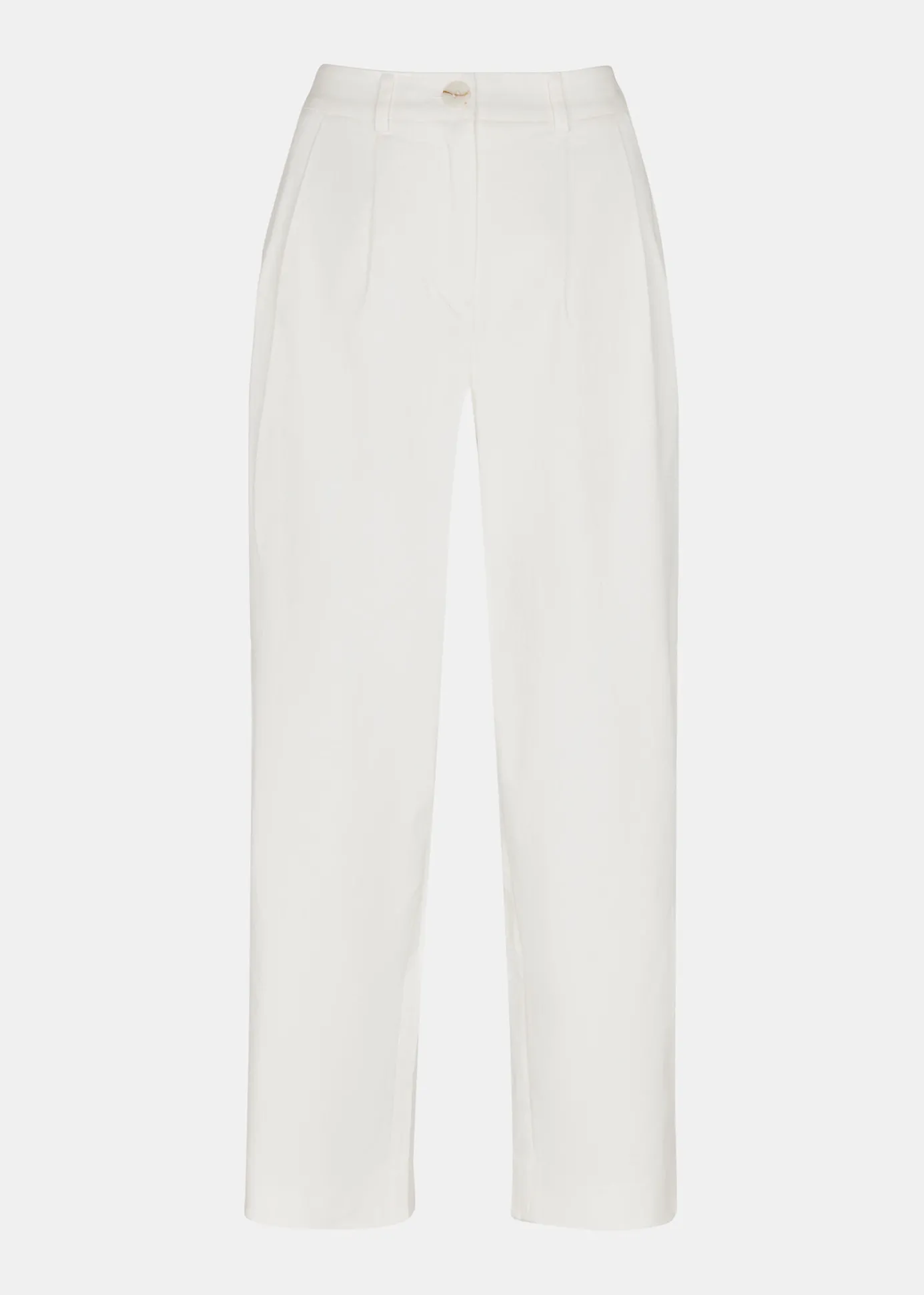 White Bethany Barrel Leg Trouser