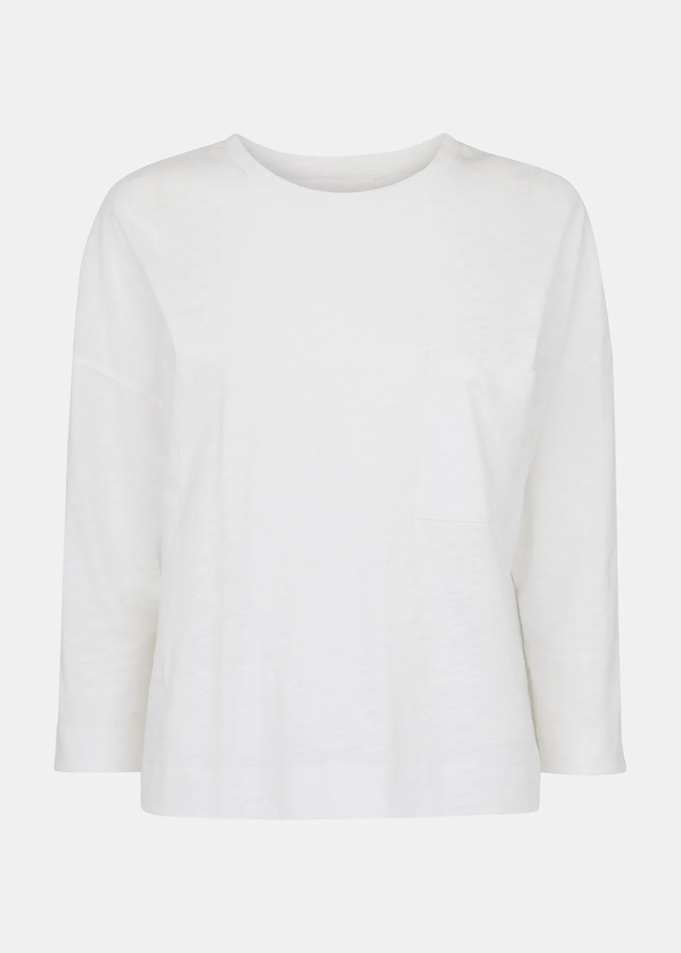 White Cotton Patch Pocket Top