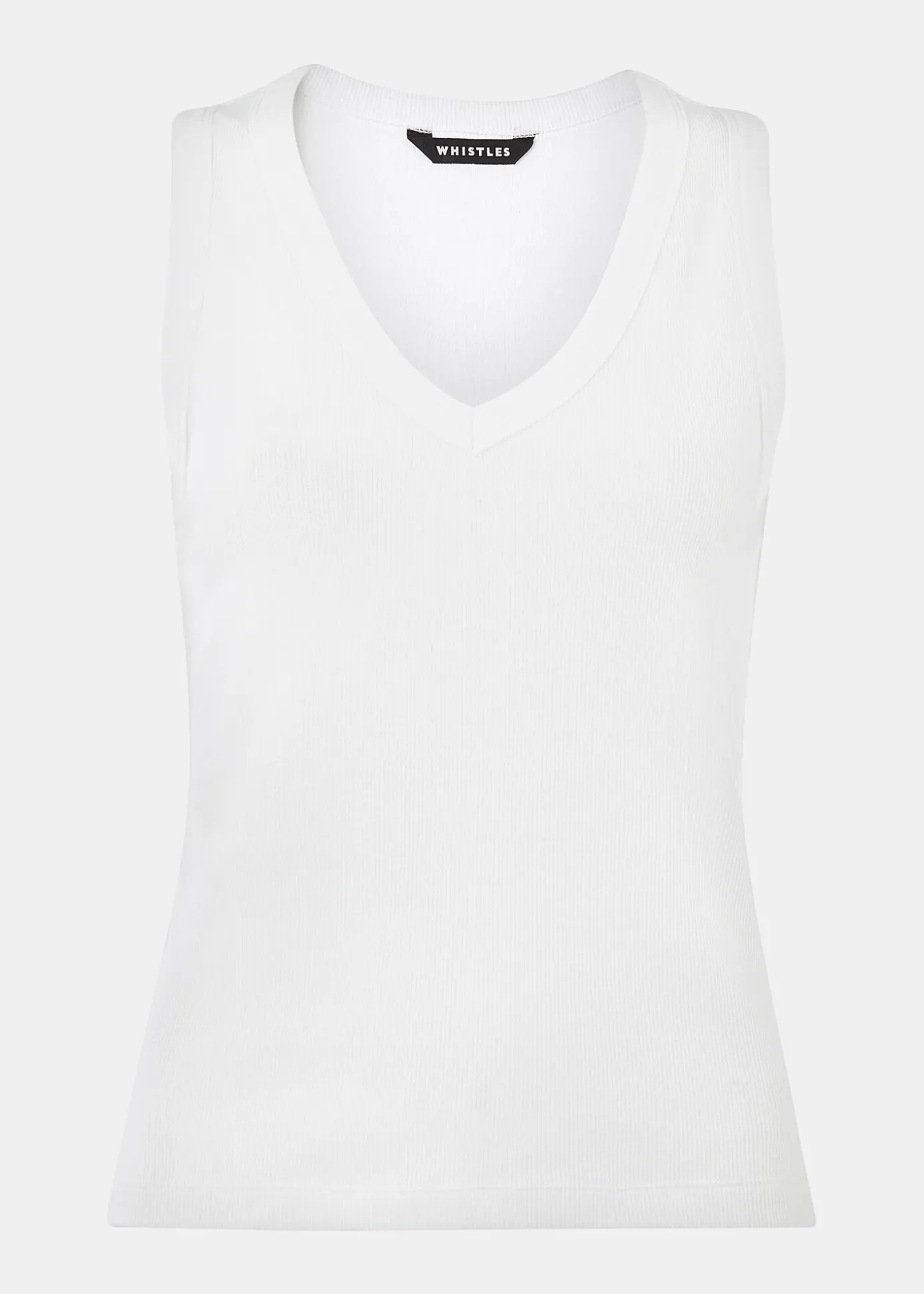 White Ellis V Neck Jersey Vest