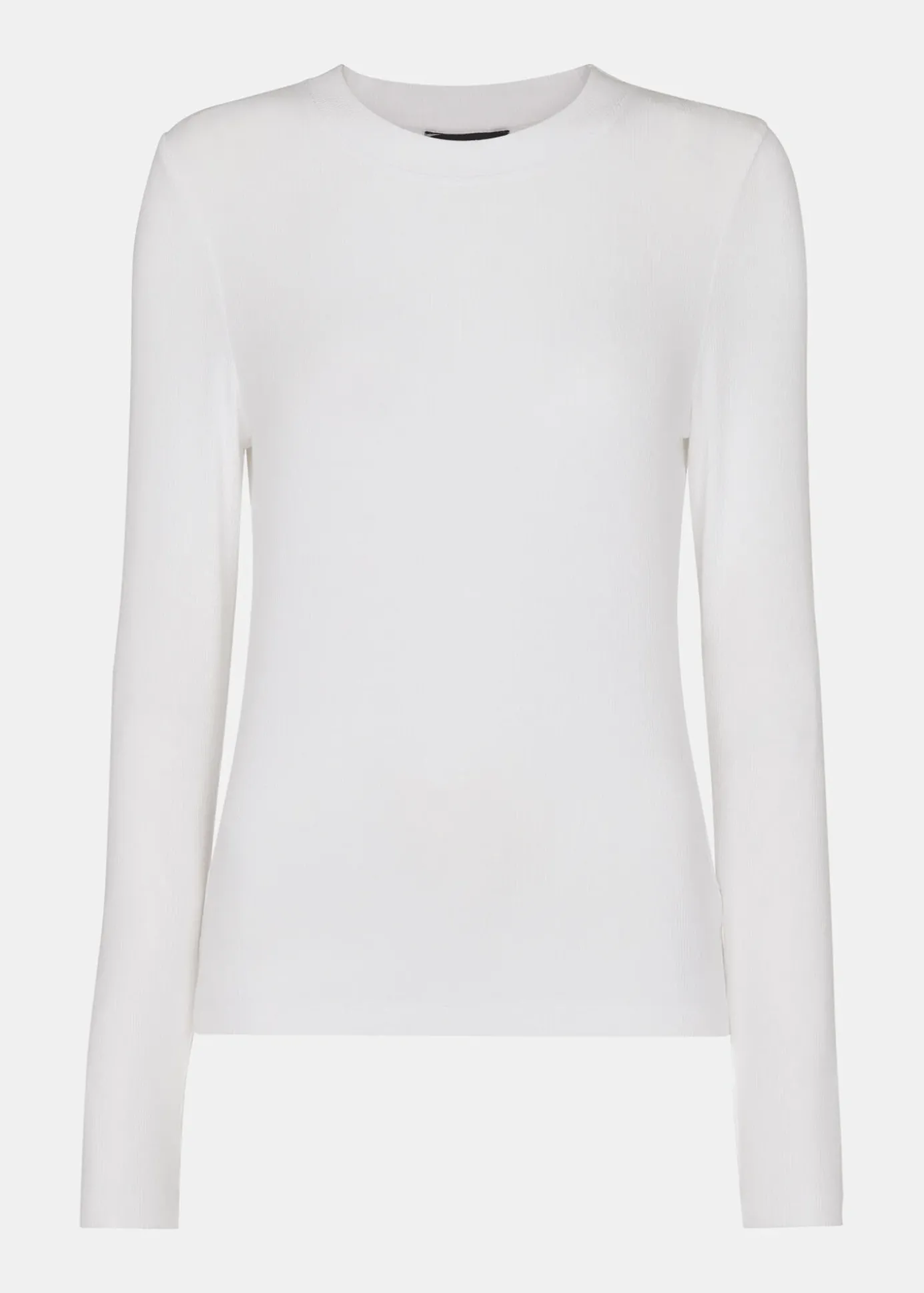 White Essential Ribbed Crew