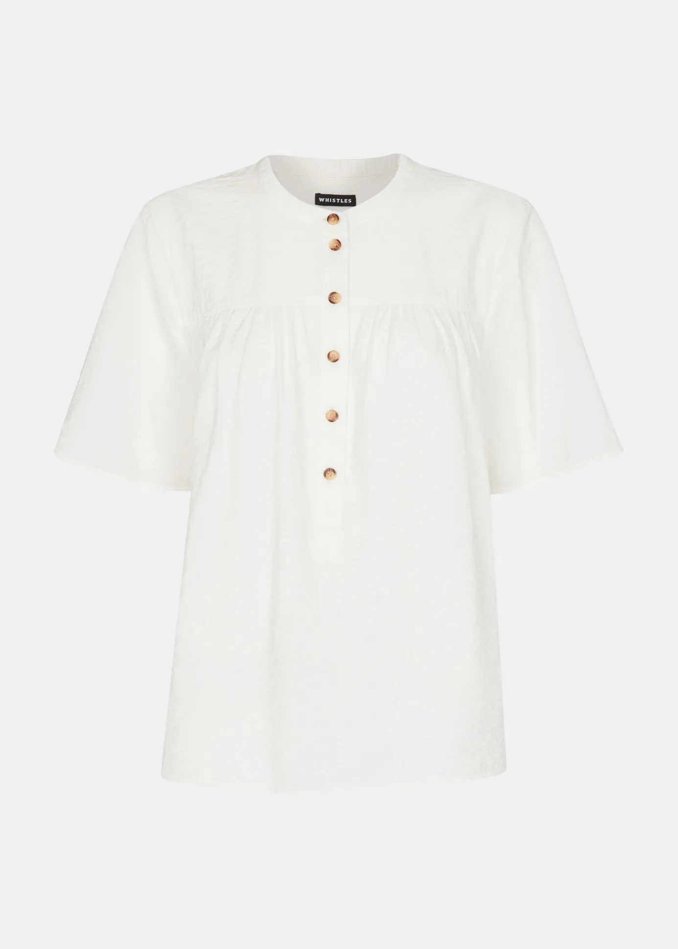 White Freda Short Sleeve Top