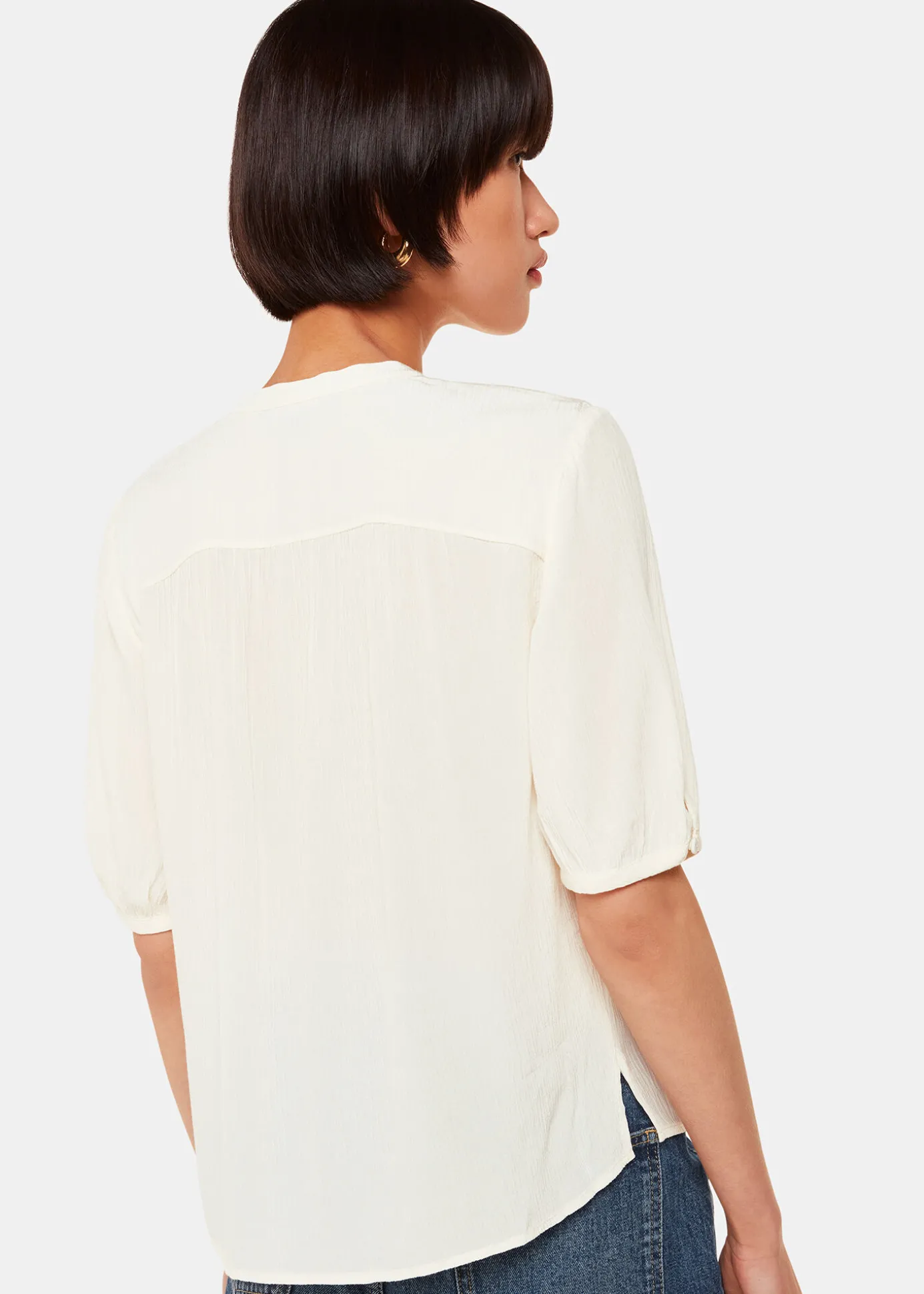 White Jessie Tie Front Blouse