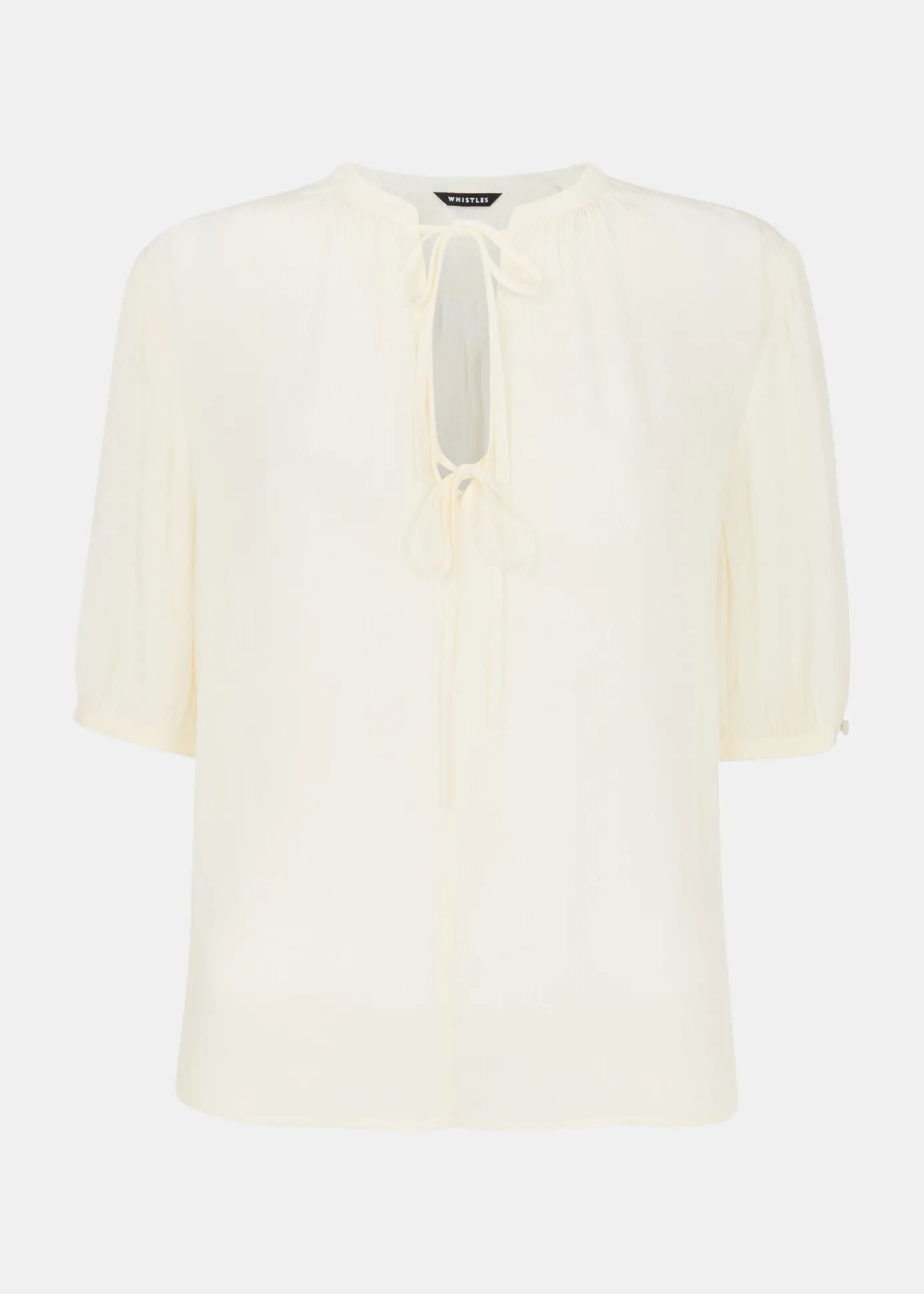 White Jessie Tie Front Blouse