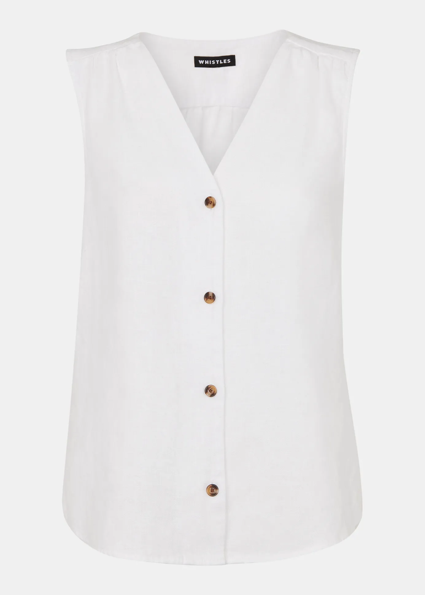 White Laura Linen Tank