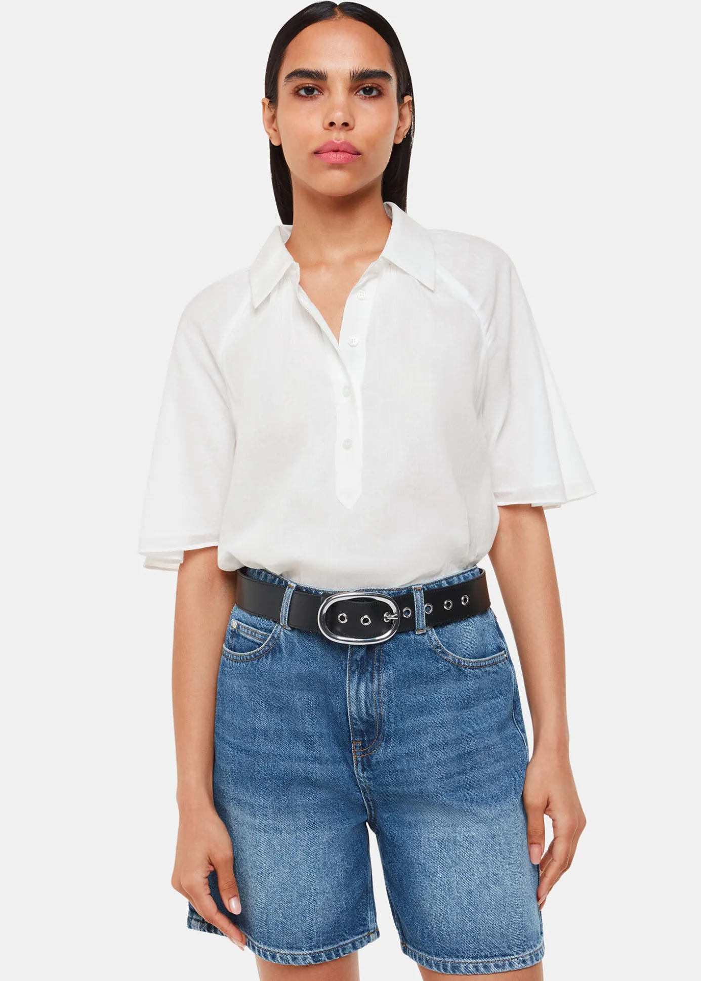White Mia Short Sleeve Shirt