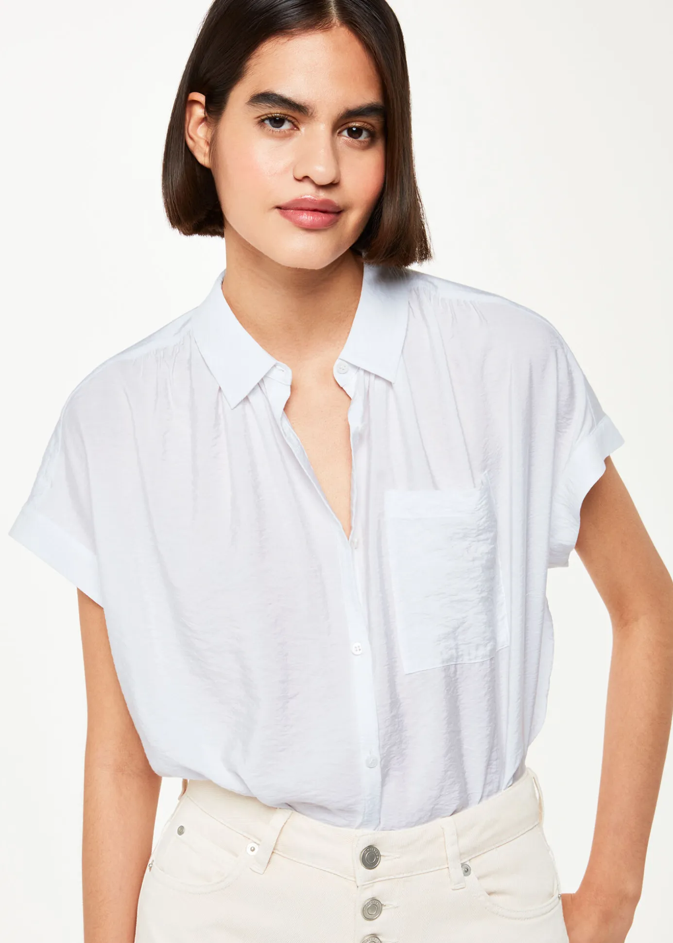 White Nicola Button Through Shirt