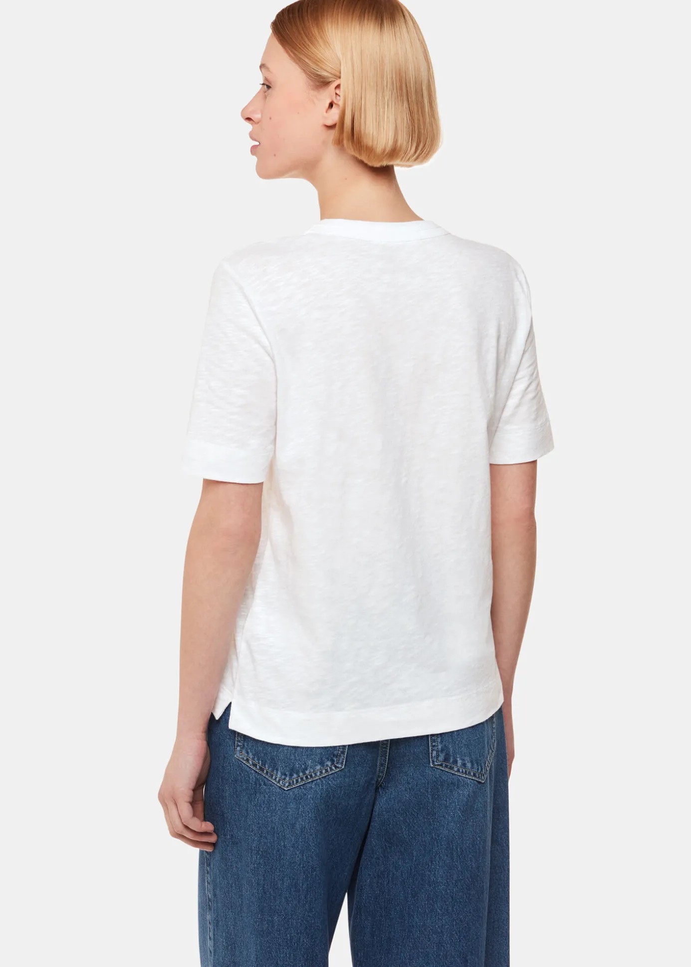 White Rosa Double Trim T-Shirt