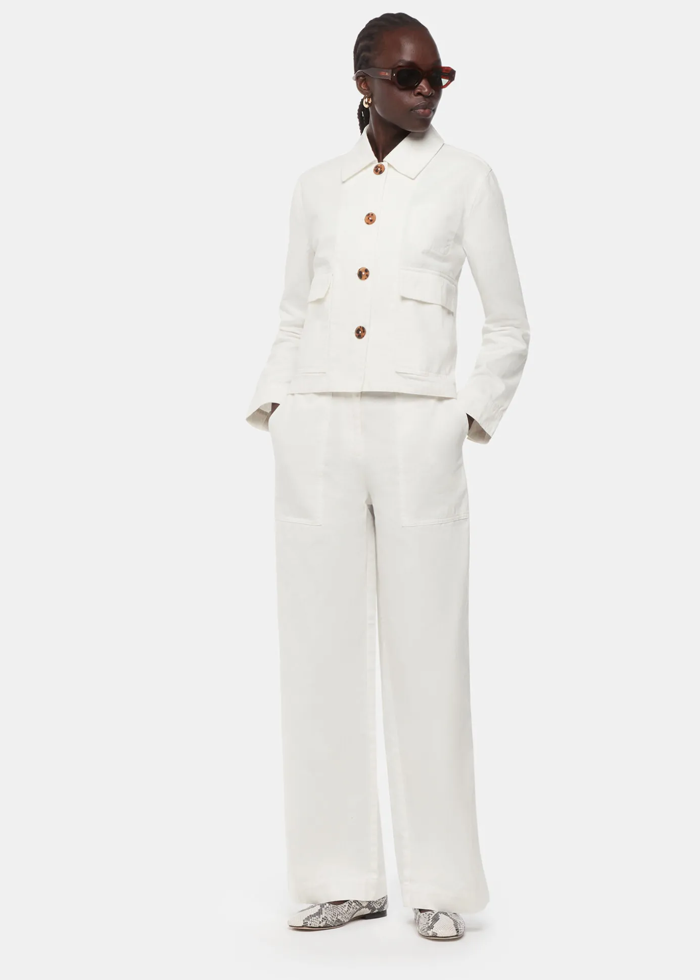 White Ruth Relaxed Leg Trouser