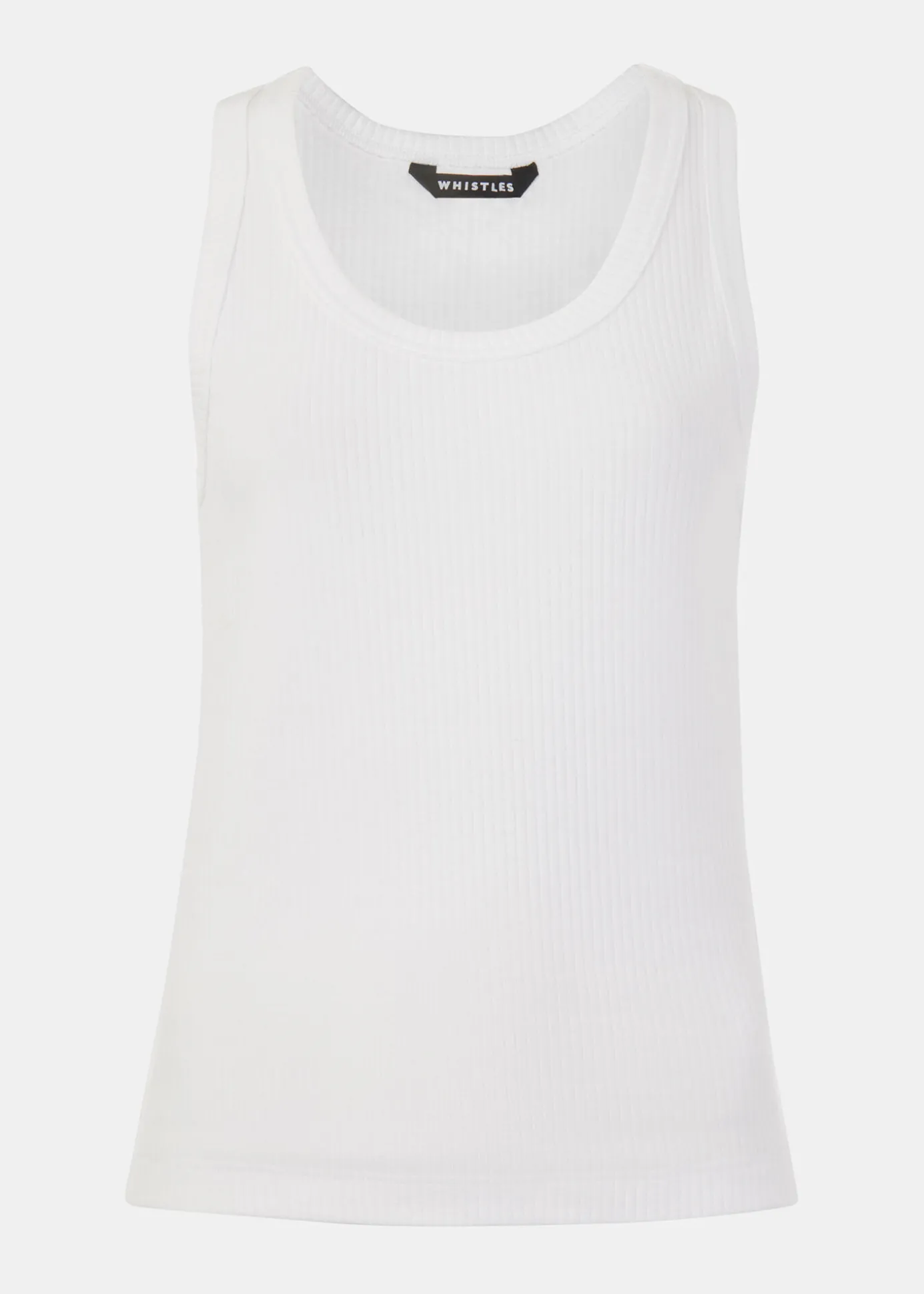 White Ultimate Ribbed Scoop Vest