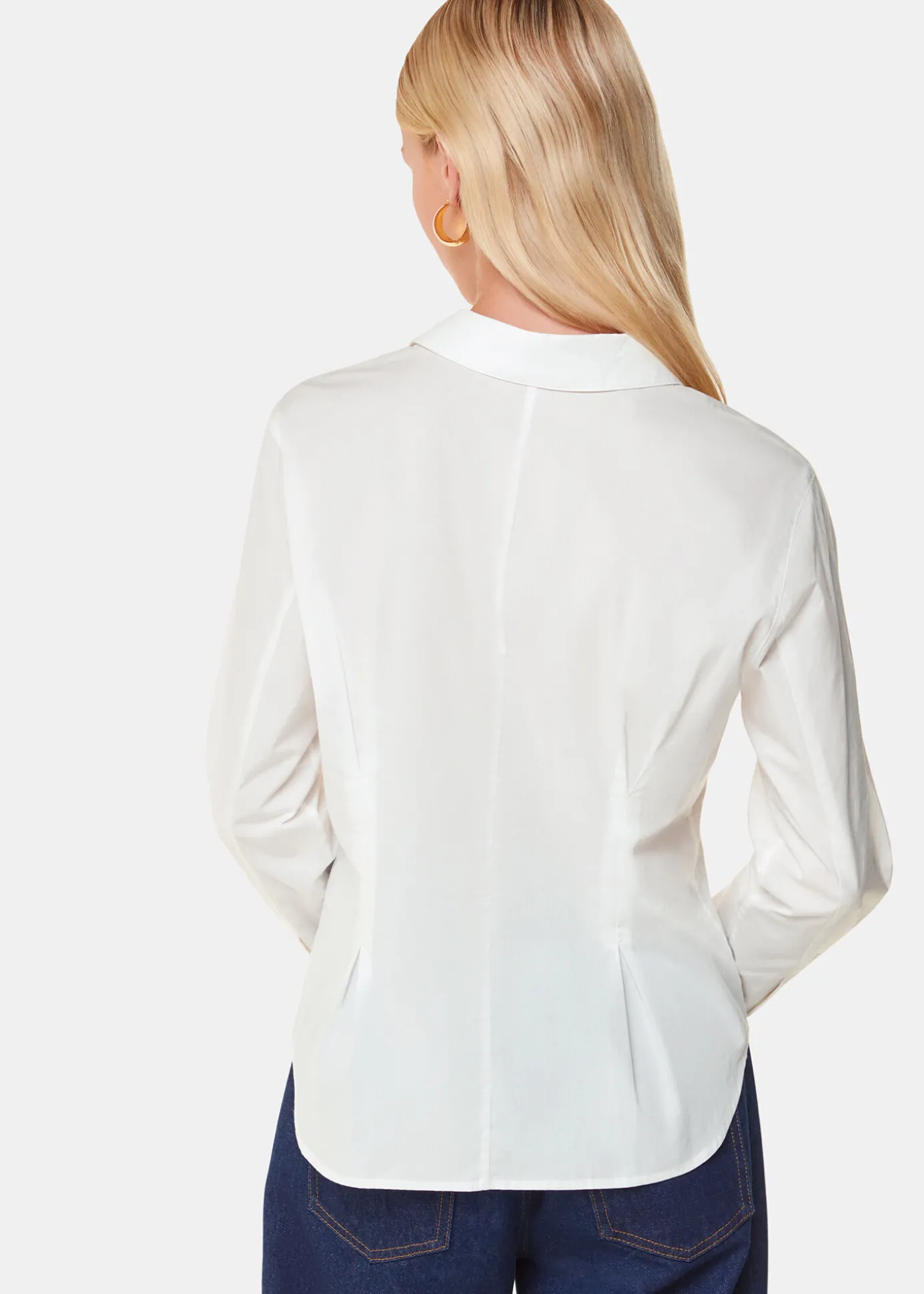 White Waisted Cotton Shirt