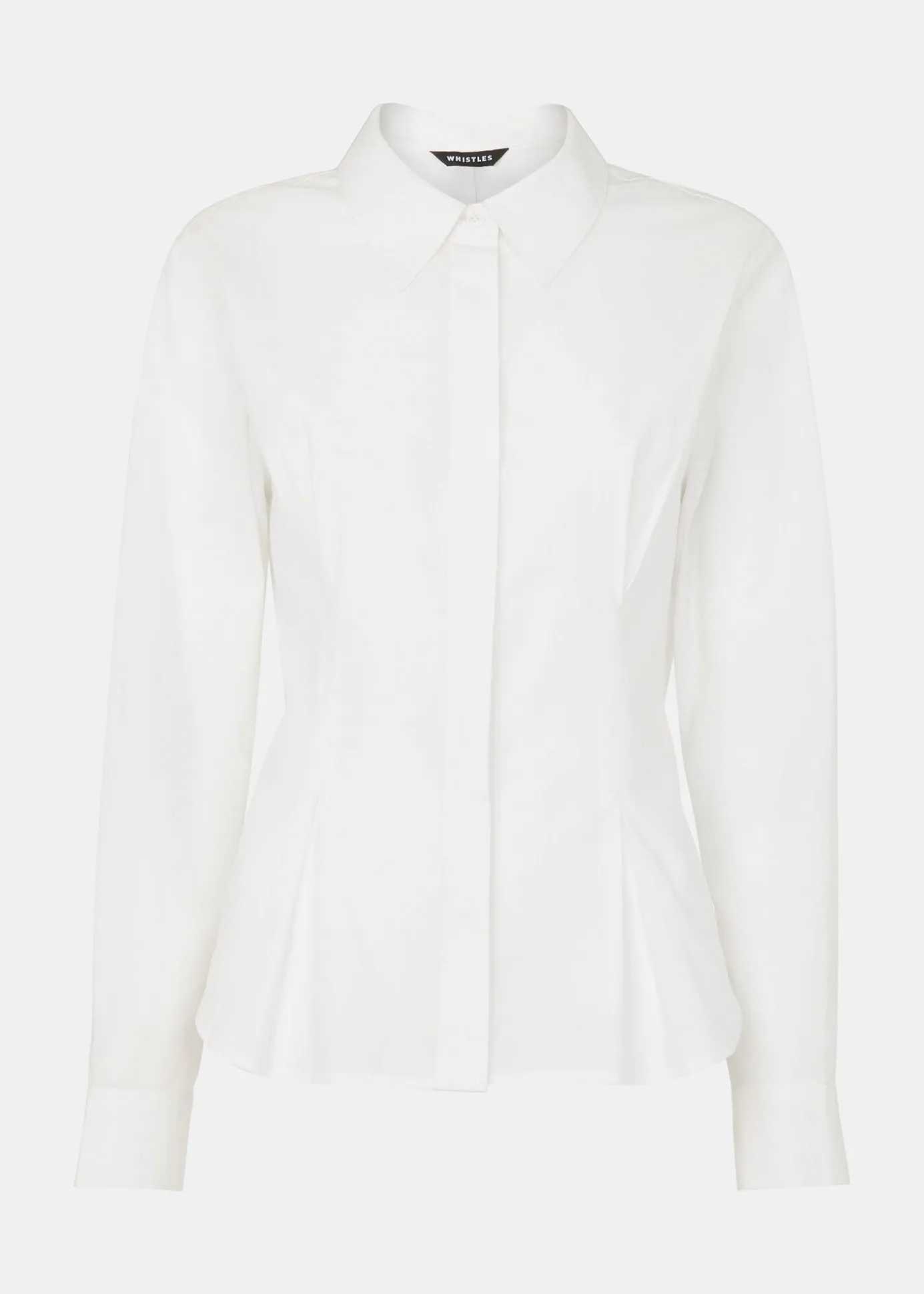 White Waisted Cotton Shirt