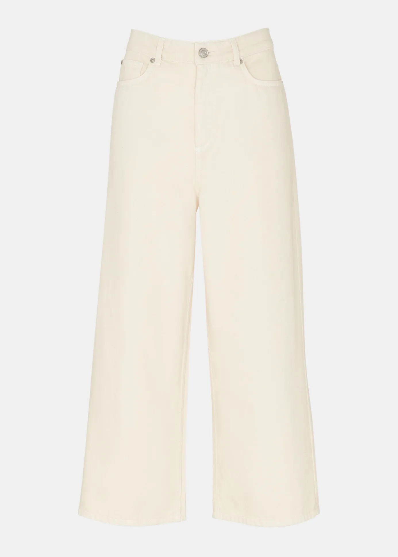 White Wide Leg Cropped Jean
