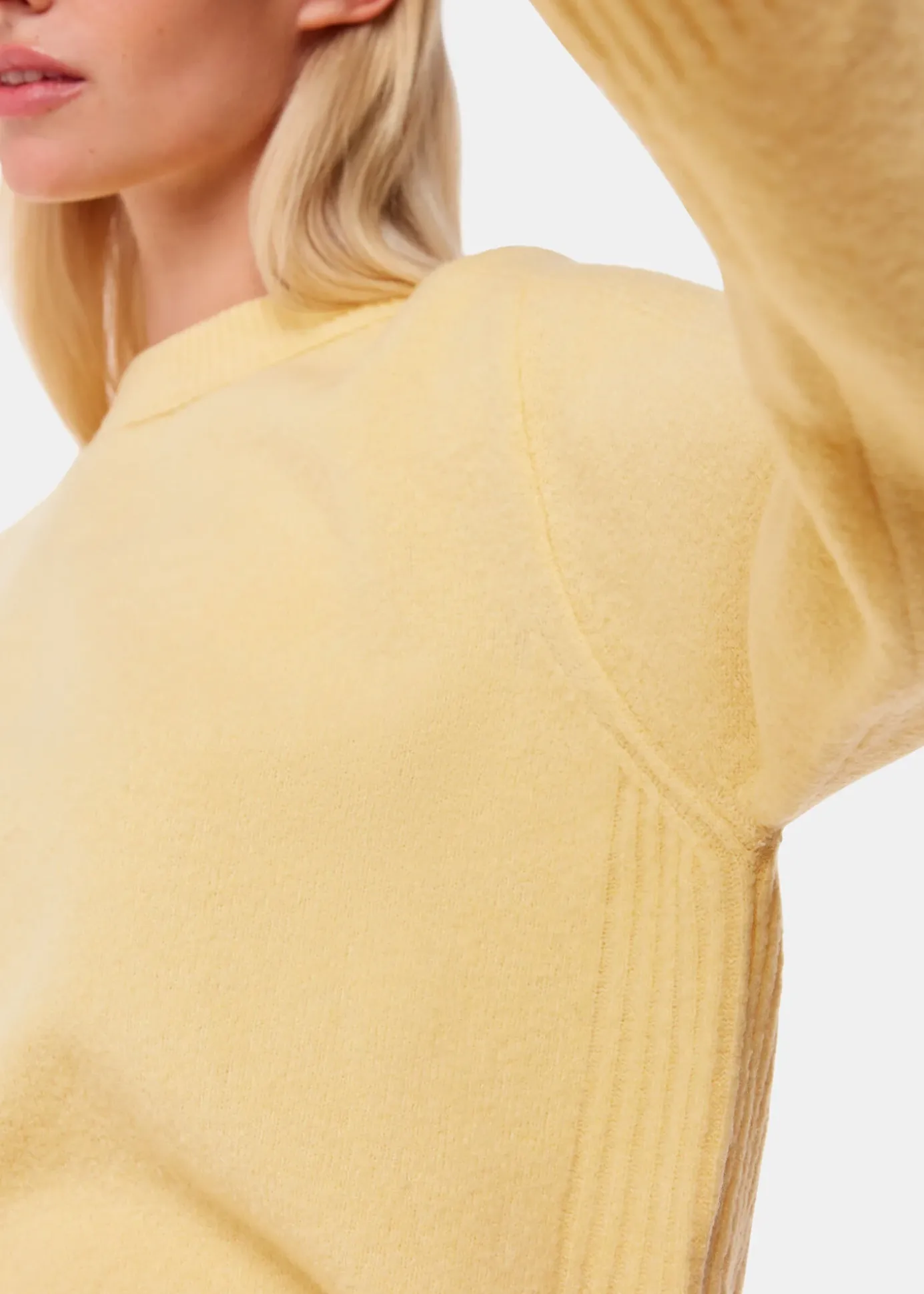 Yellow Alana Wool Mix Crew Neck