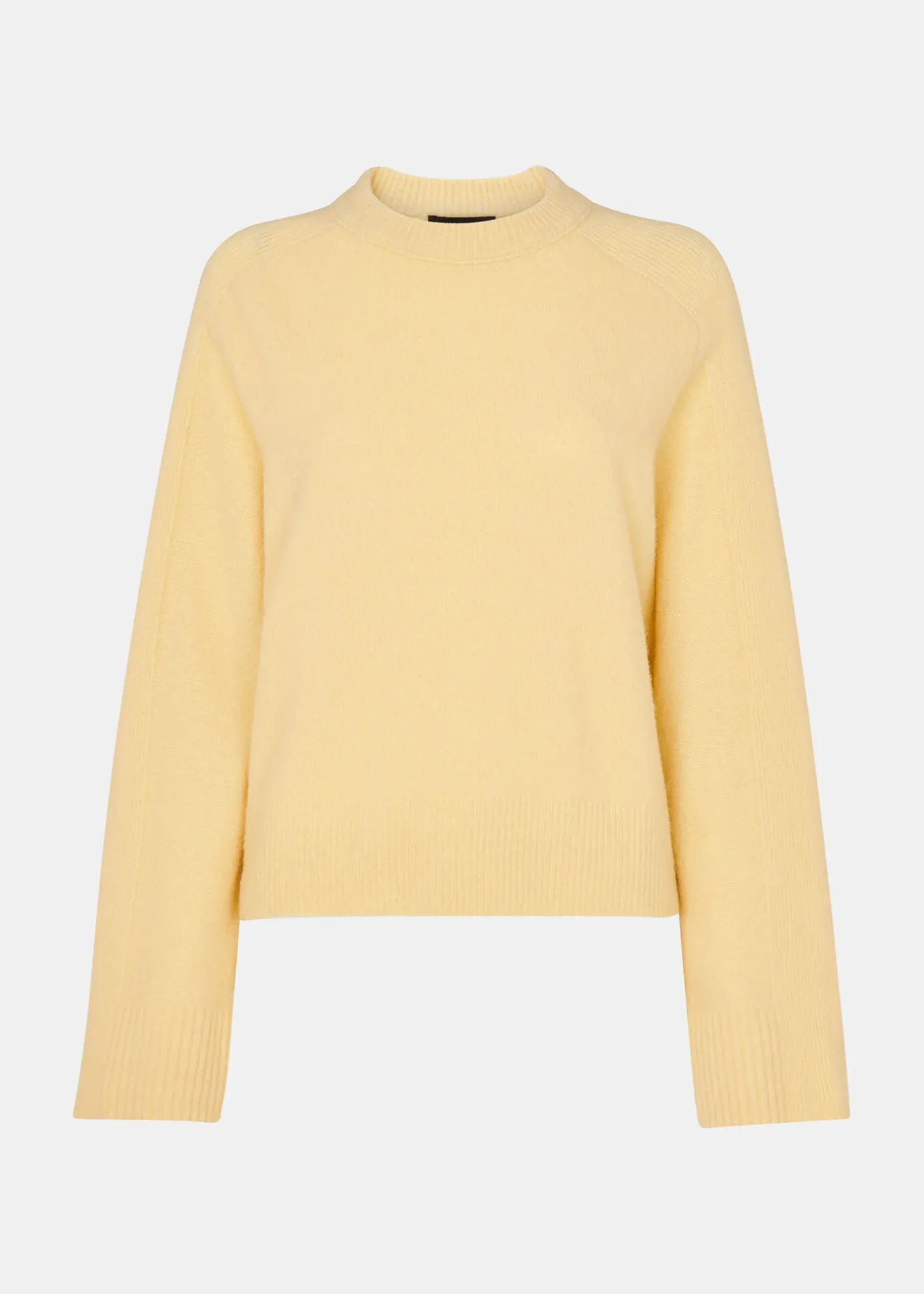 Yellow Alana Wool Mix Crew Neck