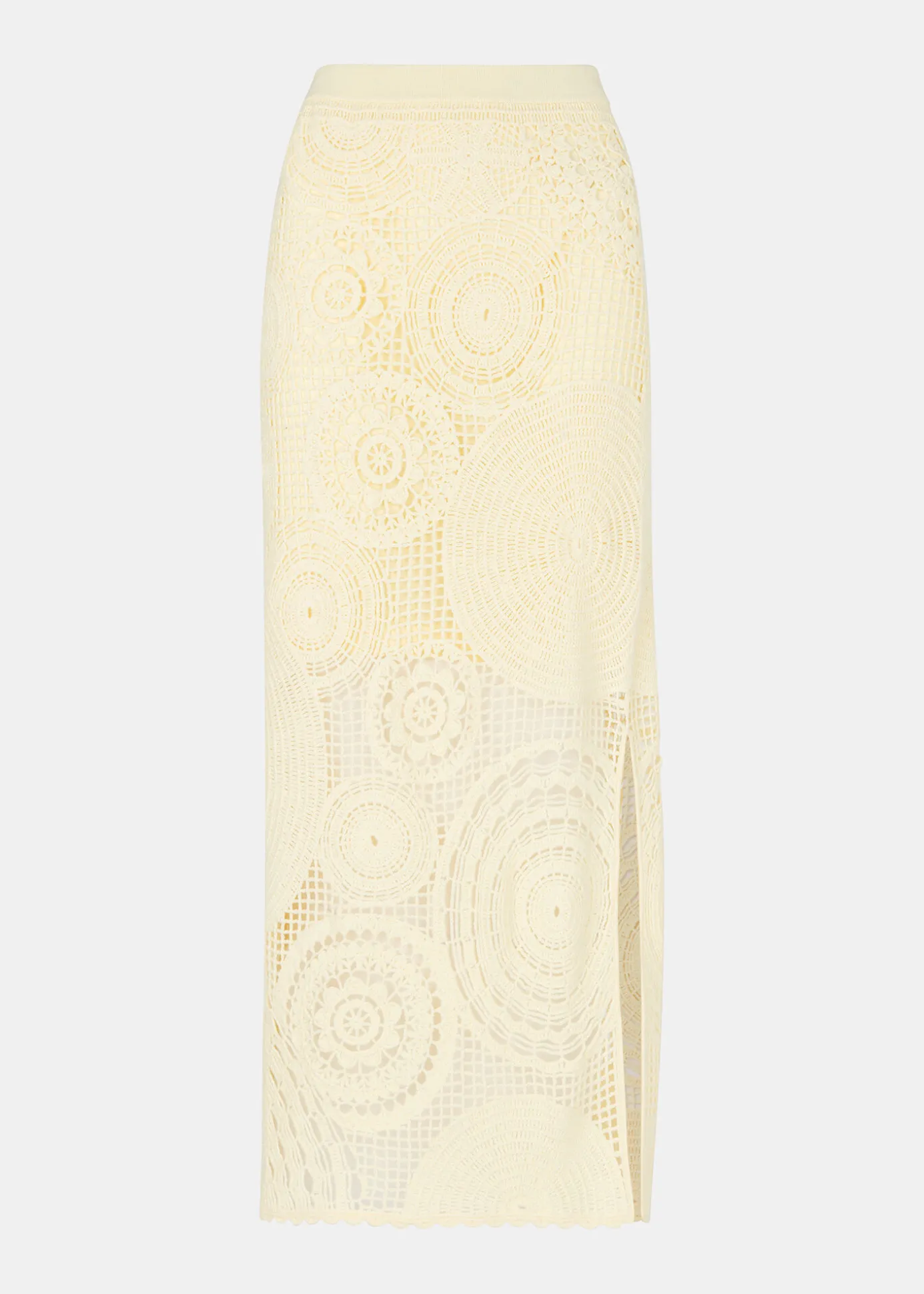 Yellow Crochet Circle Skirt